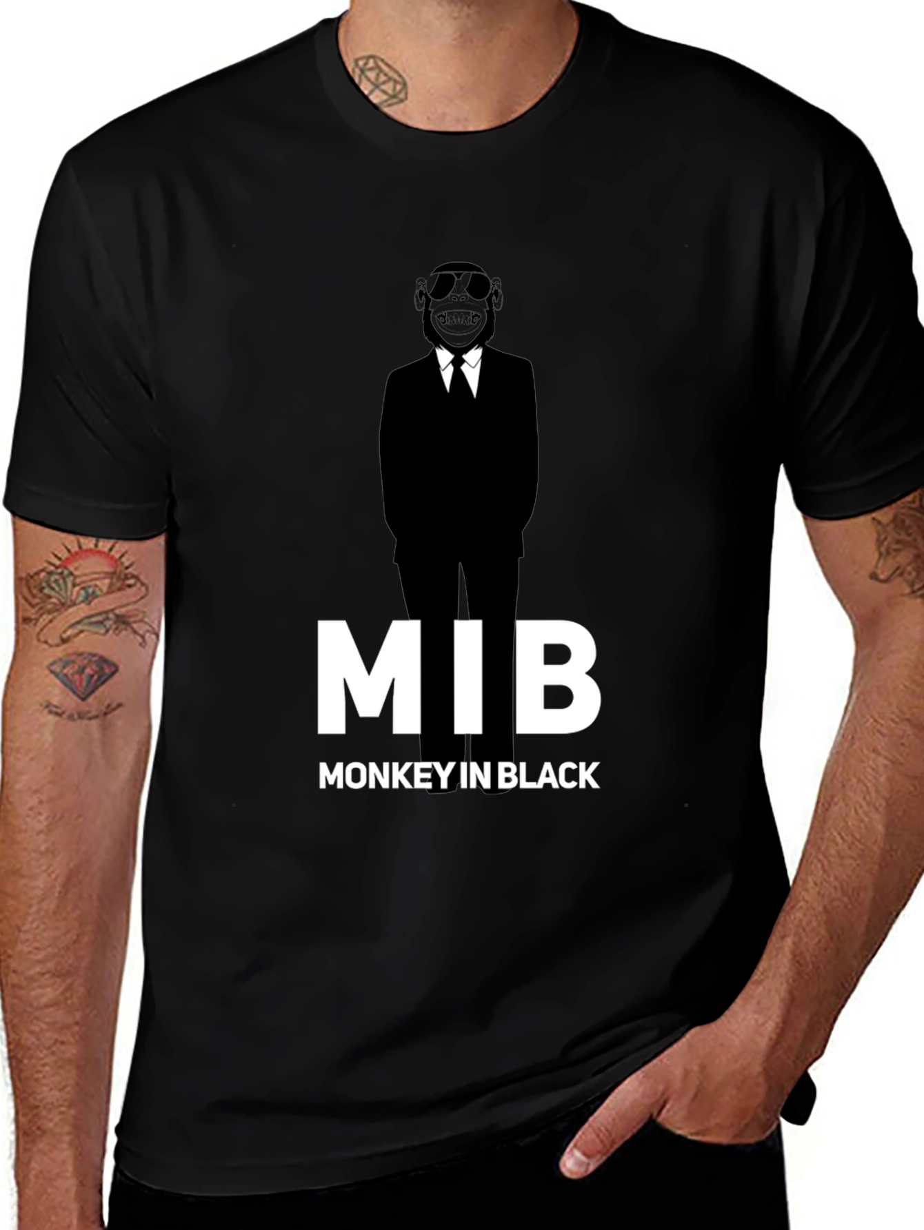 Variant 30 of Monkey In Black Graphic T-Shirt - Unique & Stylish