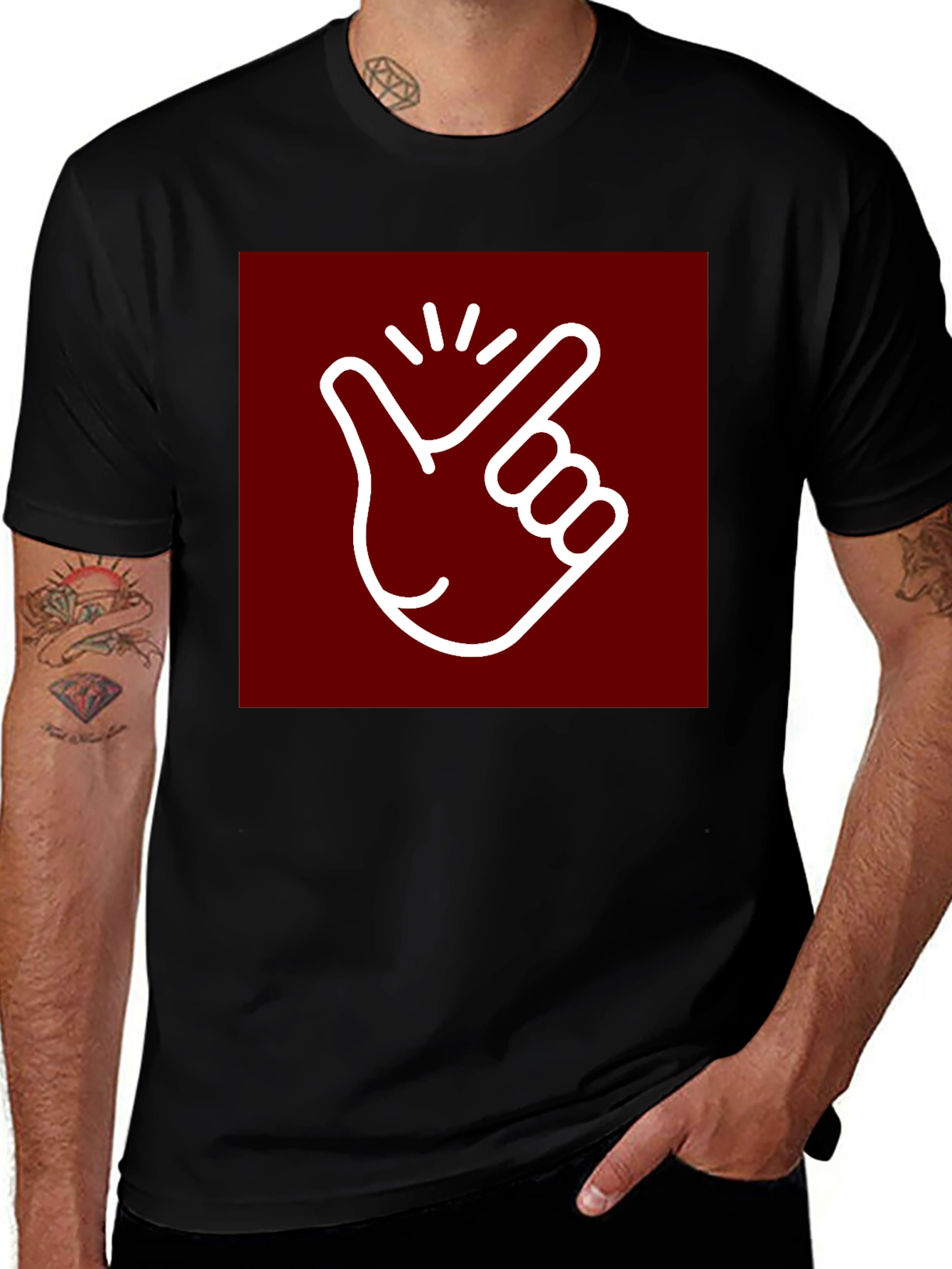 Variant 28 of Snap Gesture Graphic Tee - Trendy Minimalist Design