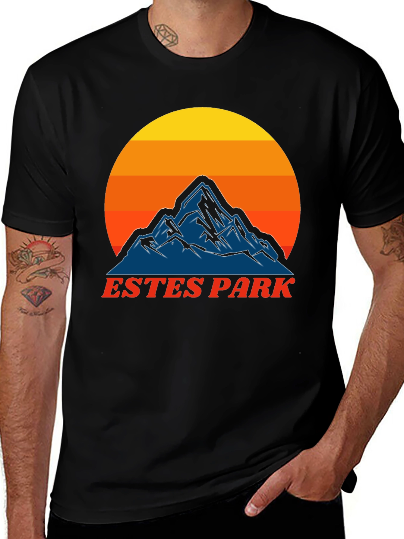 Estes Park Mountain Sunset T-Shirt - Retro Graphic Tee