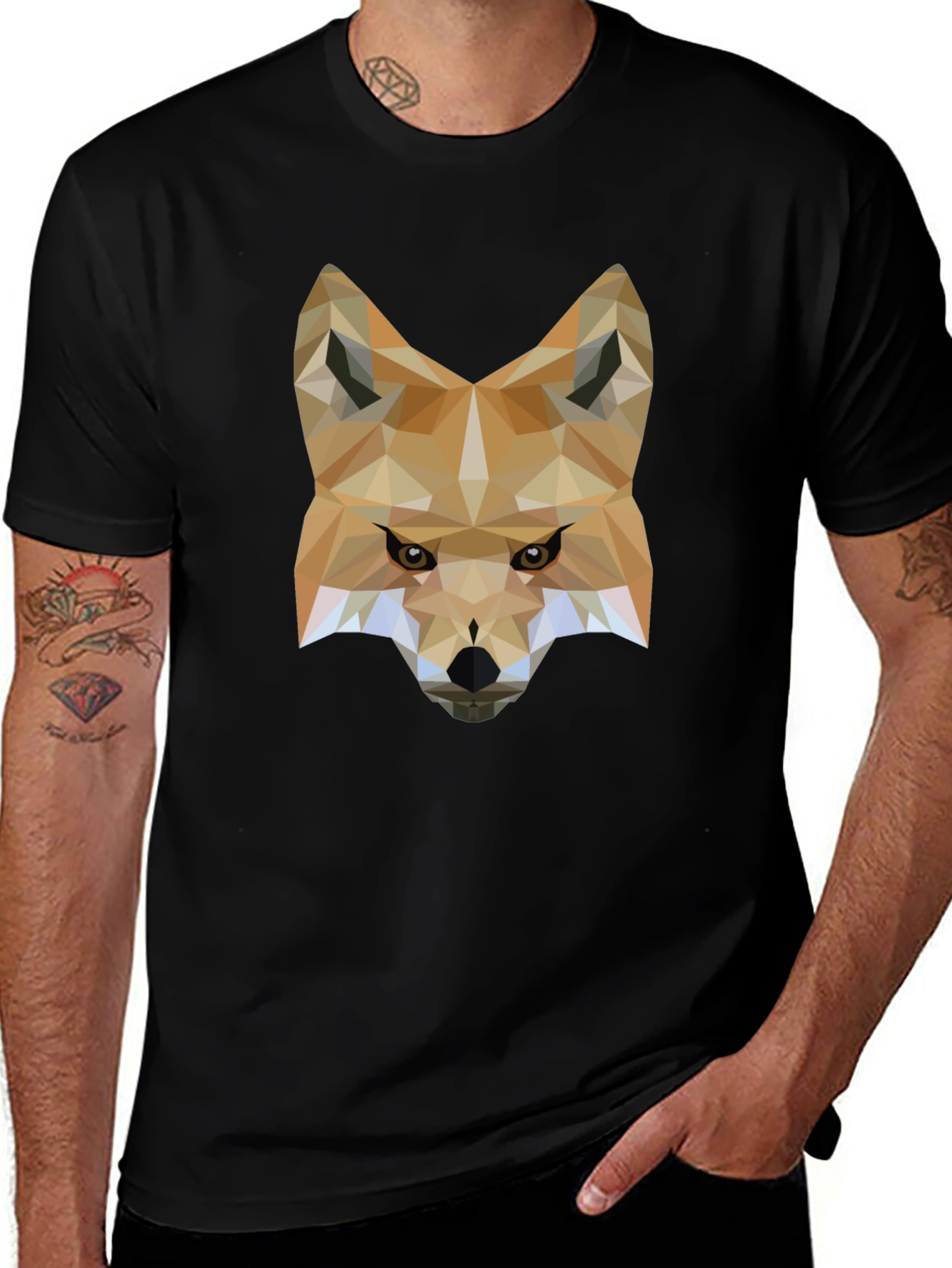 Variant 26 of Geometric Fox Graphic T-Shirt - Modern Animal Design
