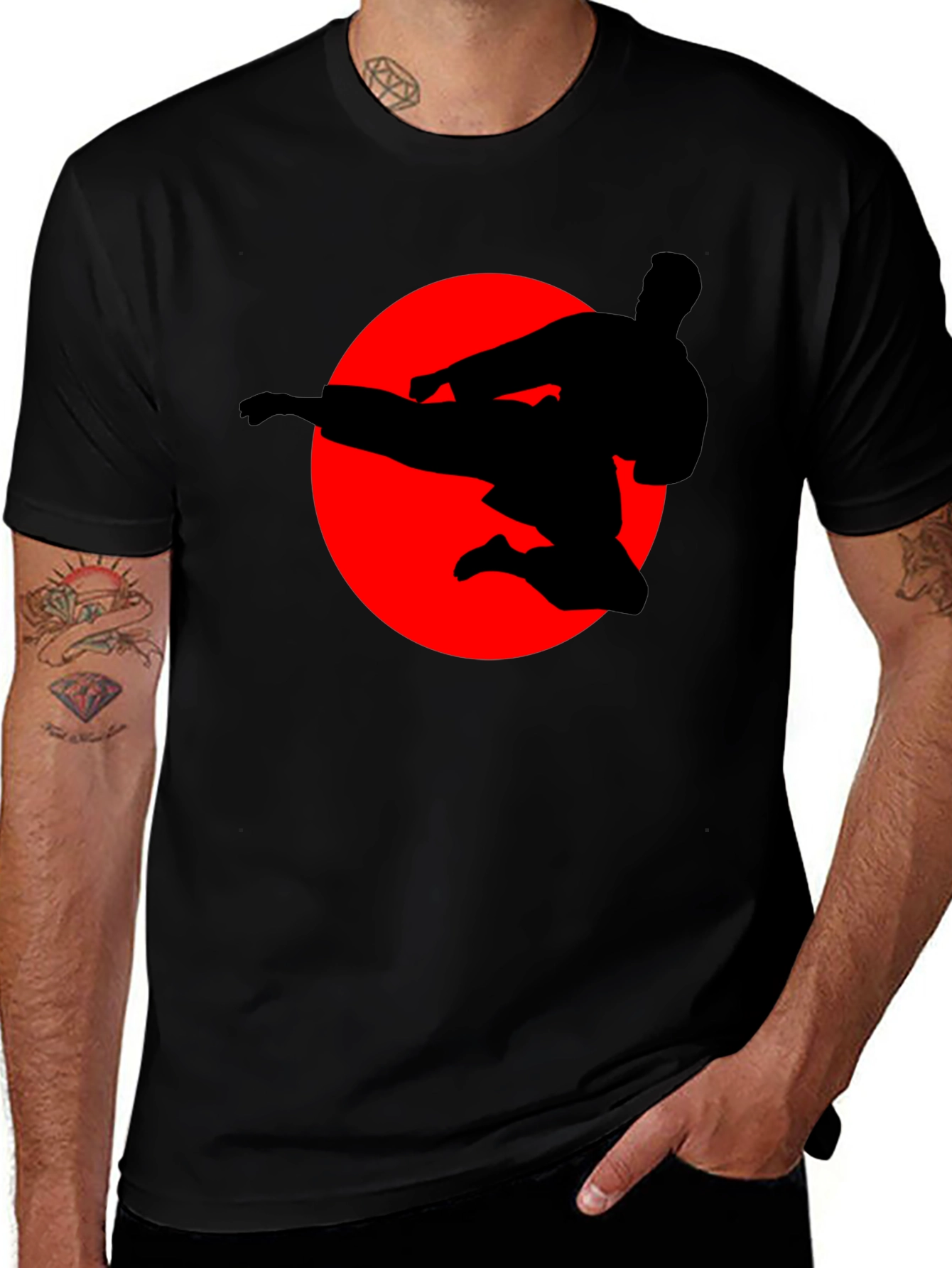 Variant 5 of Karate Silhouette Graphic Tee - Martial Arts T-Shirt