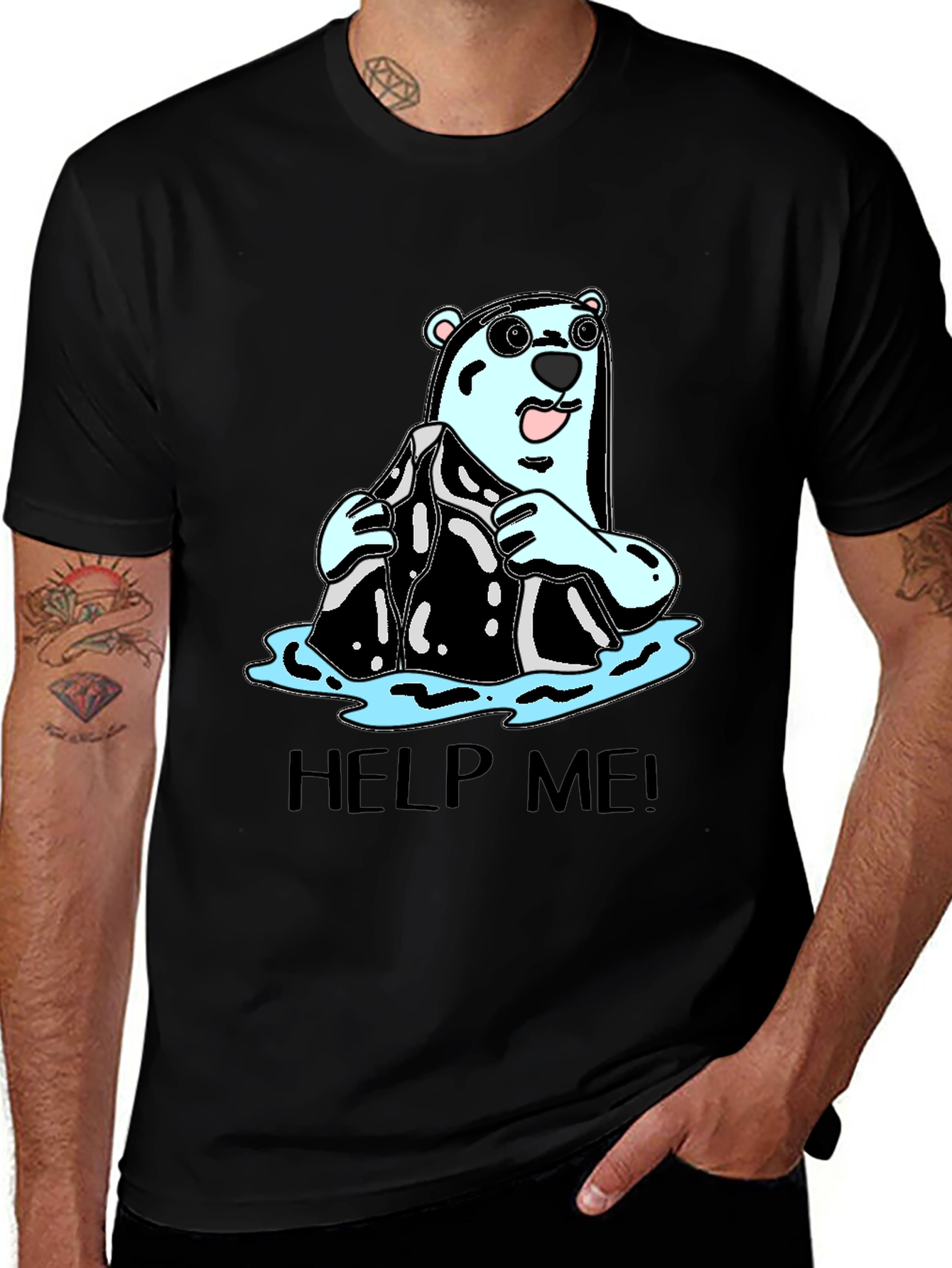 Variant 18 of Polar Bear Help Graphic Tee