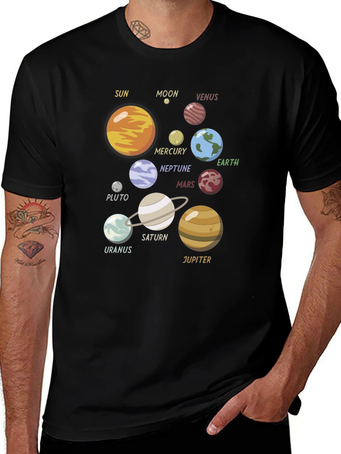 Variant 28 of Planets Graphic T-Shirt - Space Geek Style