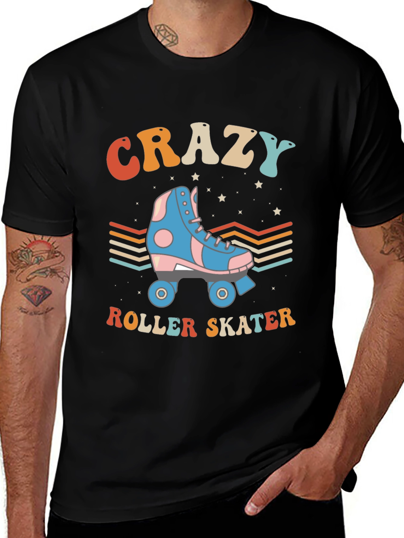 Variant 20 of Retro Crazy Roller Skater Graphic Tee