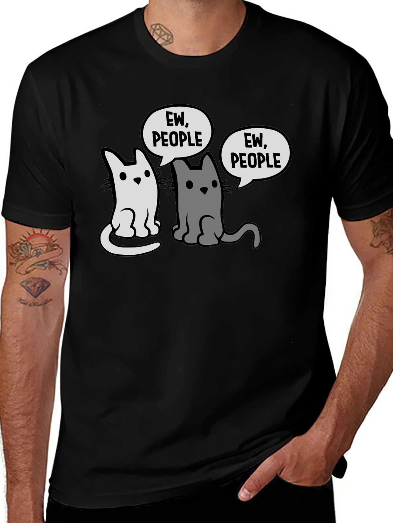Variant 5 of Ew, People Cats Graphic T-Shirt