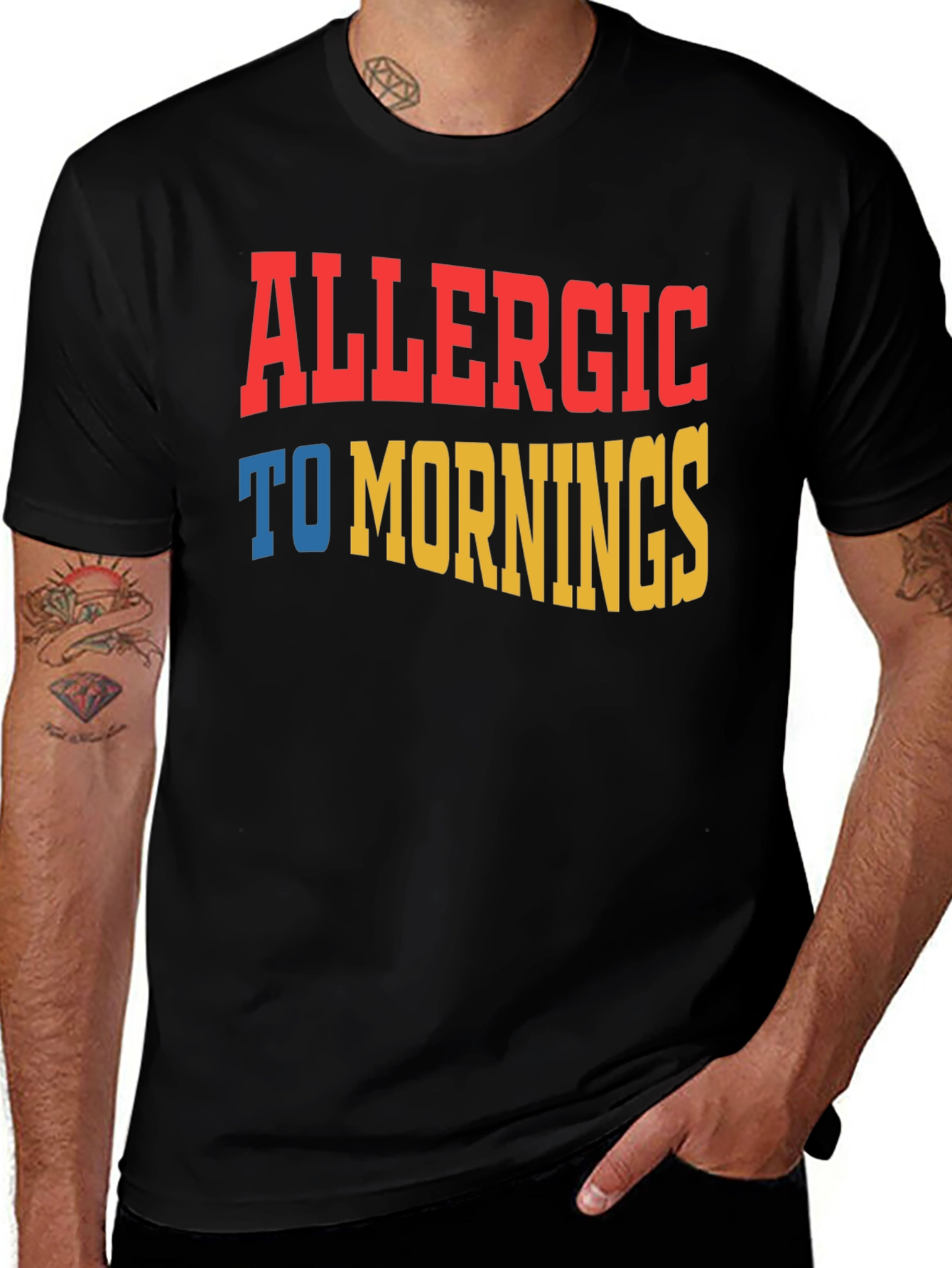 Variant 28 of Allergic to Mornings Graphic T-Shirt