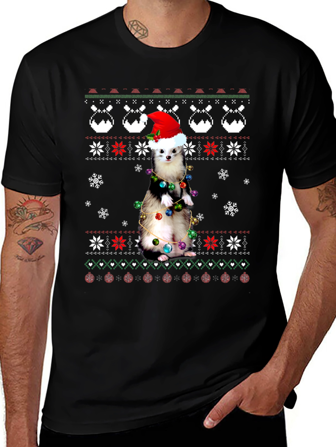 Festive Ferret Christmas T-Shirt