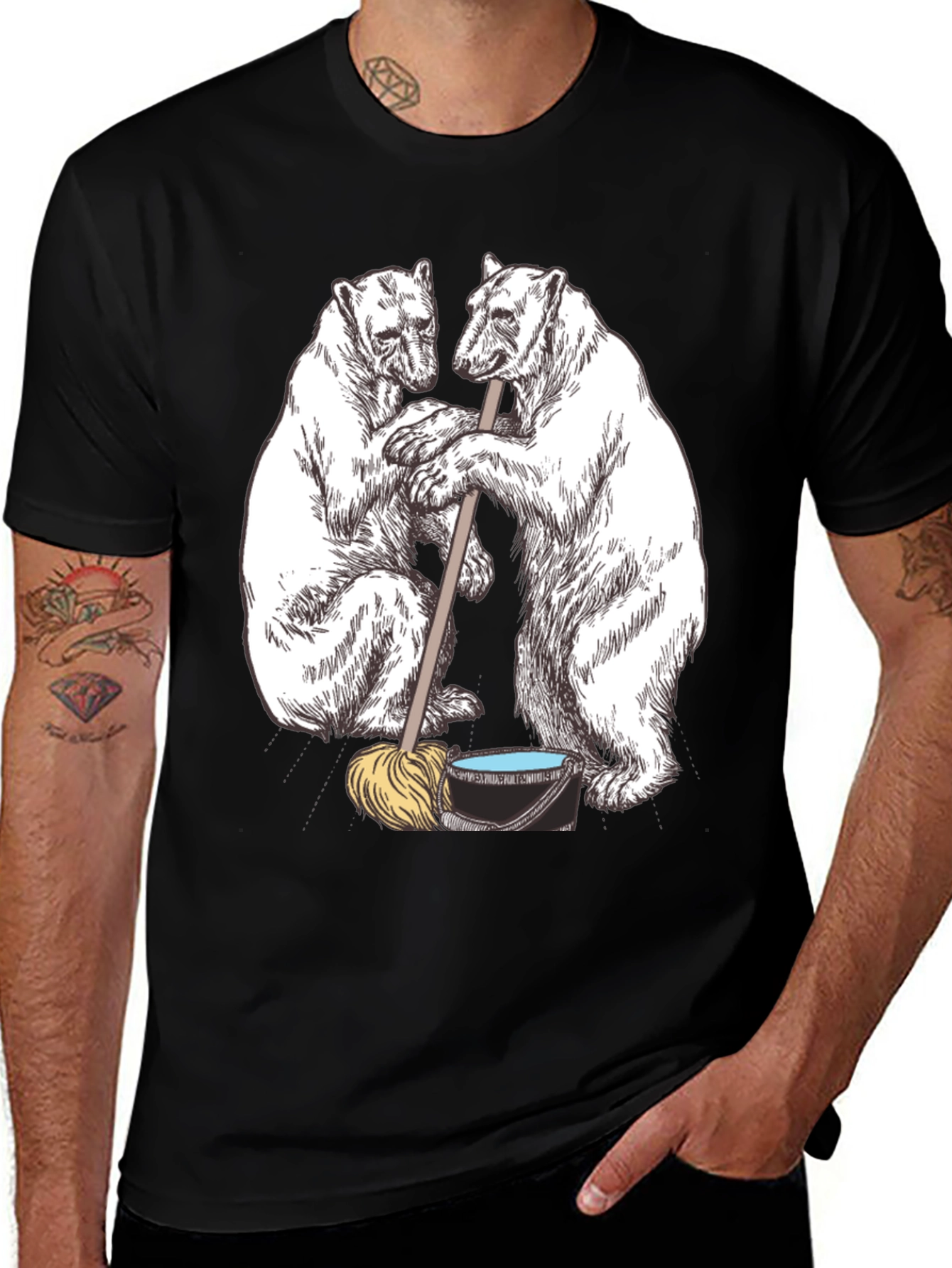 Variant 18 of Polar Bear Cleaning Crew Graphic T-Shirt