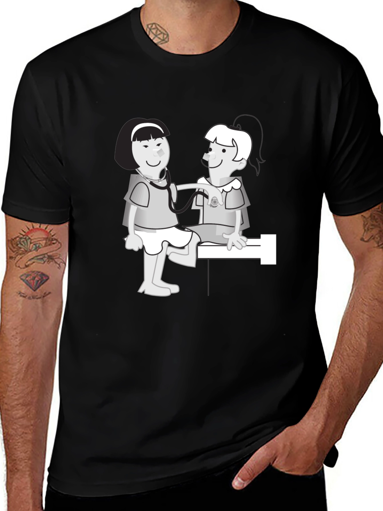 Variant 22 of Cartoon Doctor Visit Graphic Tee