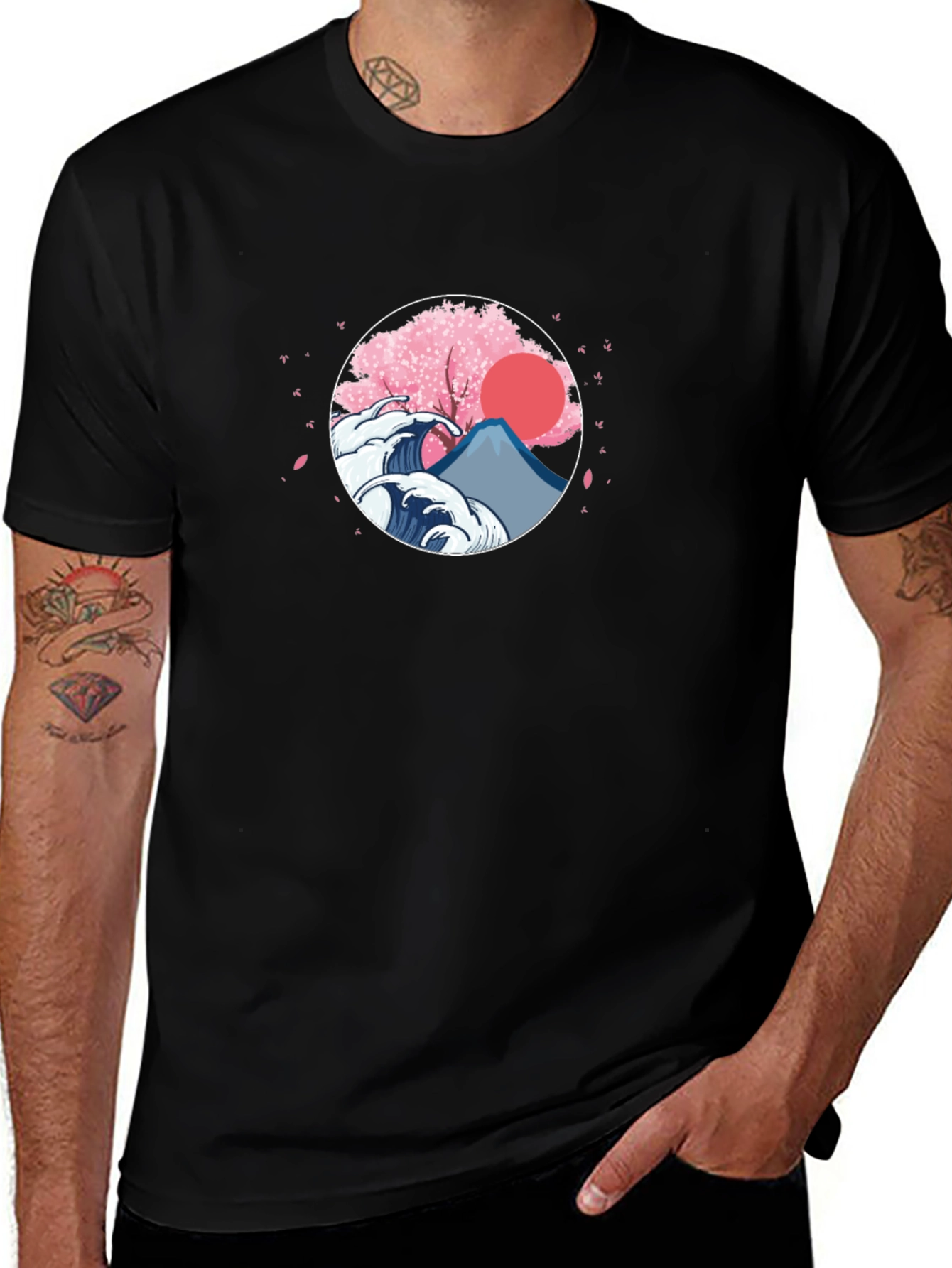 Variant 7 of Great Wave Mt. Fuji Men's Graphic Tee