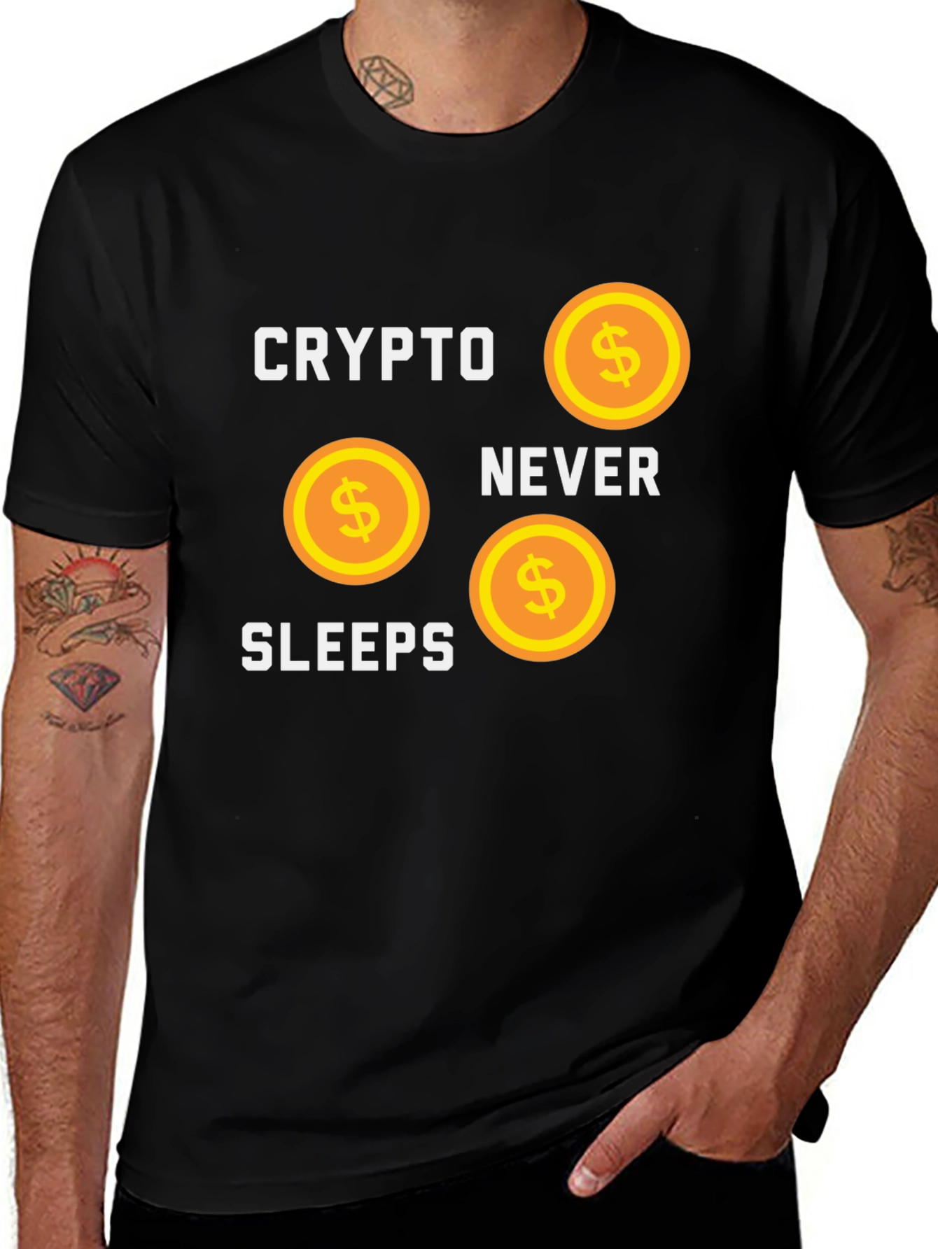 Variant 17 of Crypto Never Sleeps T-Shirt