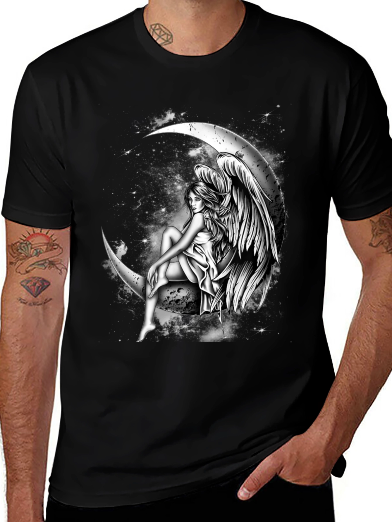 Variant 10 of Moon Angel Graphic Tee - Dark T-Shirt