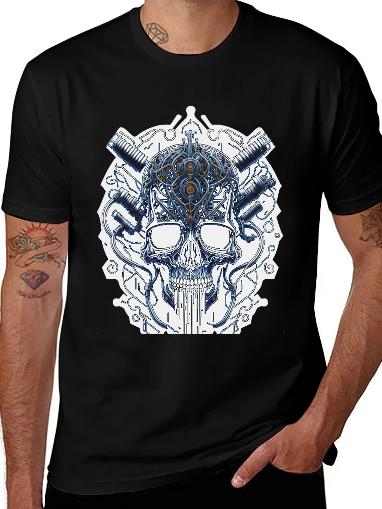 Variant 29 of Cyberpunk Skull Graphic T-Shirt