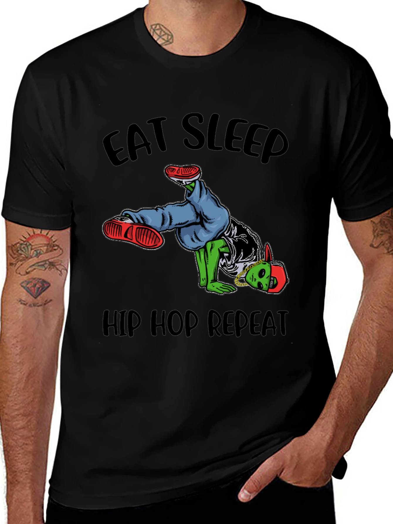 Variant 6 of Eat Sleep Hip Hop Repeat Graphic T-Shirt