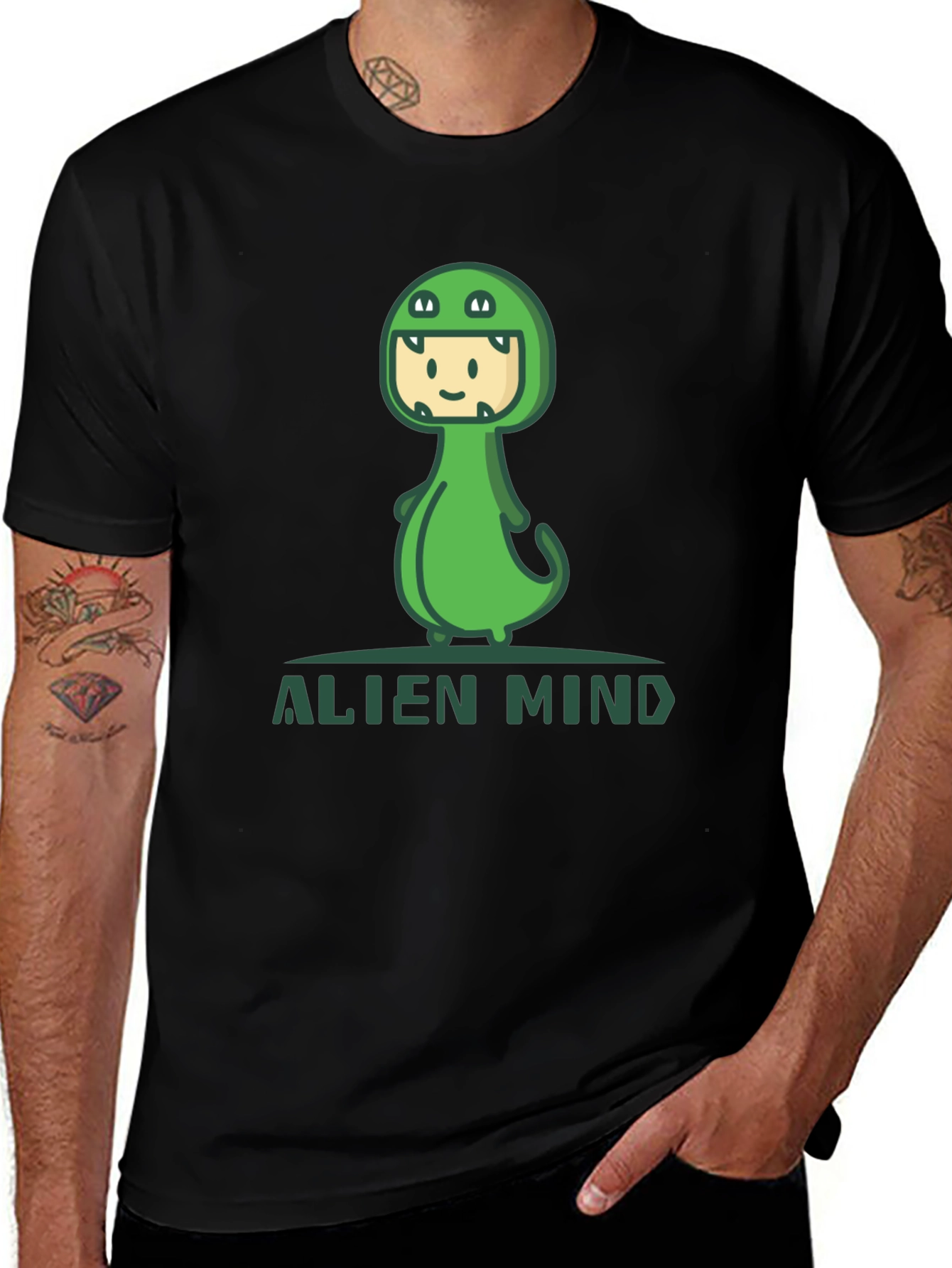 Variant 21 of Alien Mind Dino T-Shirt - Fun, Graphic Tee