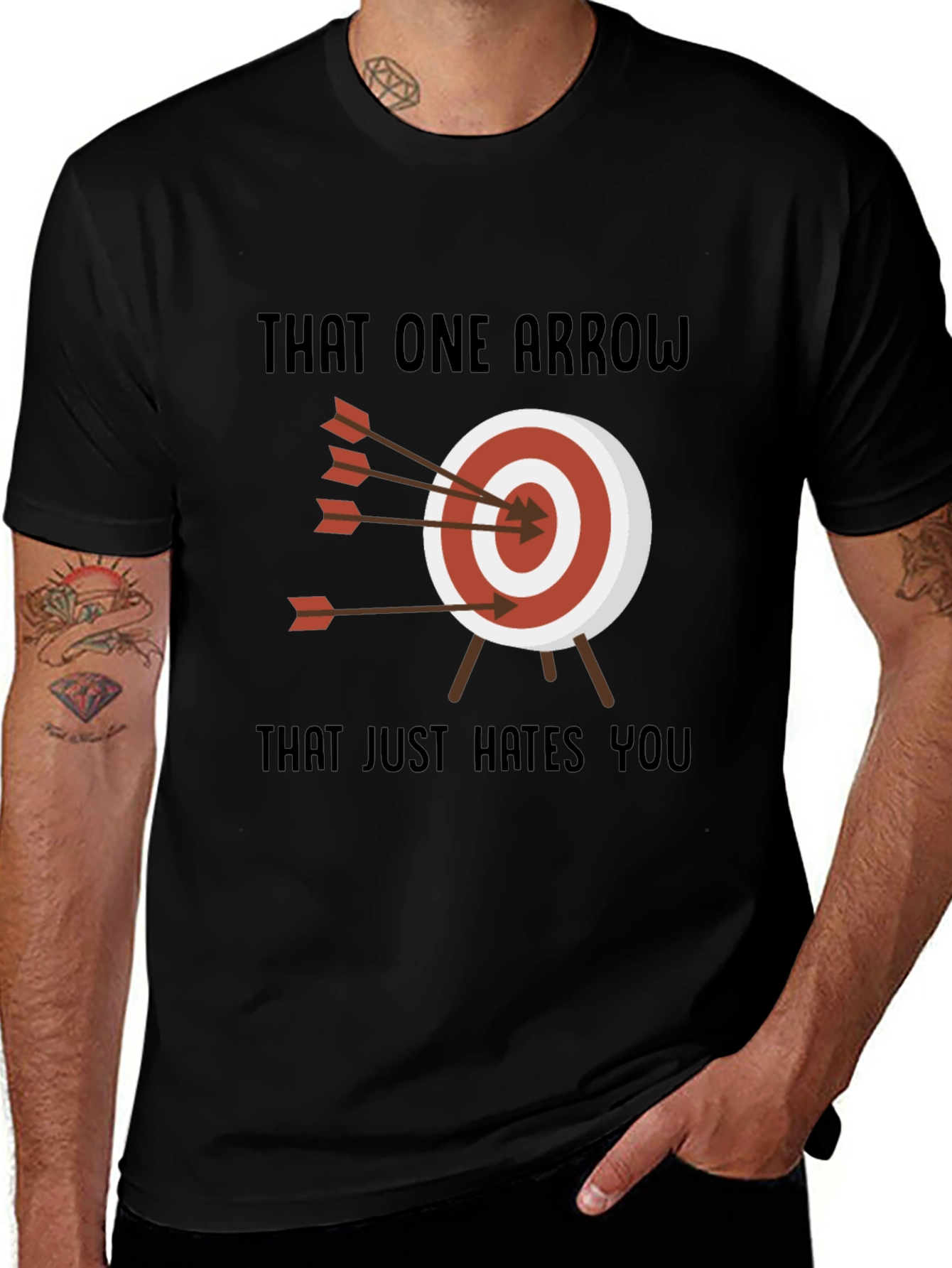 Variant 16 of Archery Target Humor Tee - That One Arrow