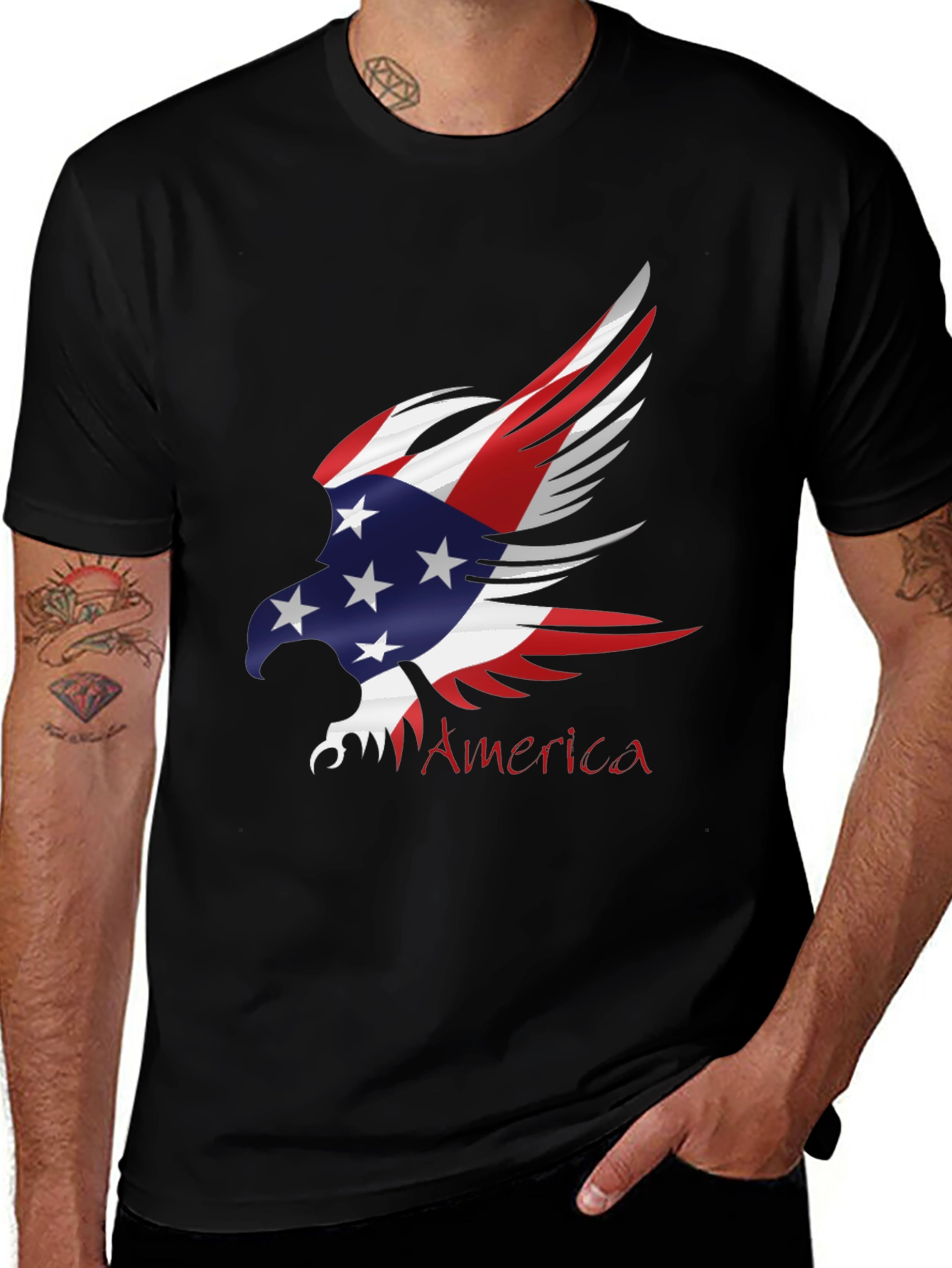 Variant 29 of Patriotic Eagle Graphic T-Shirt - USA Pride Tee