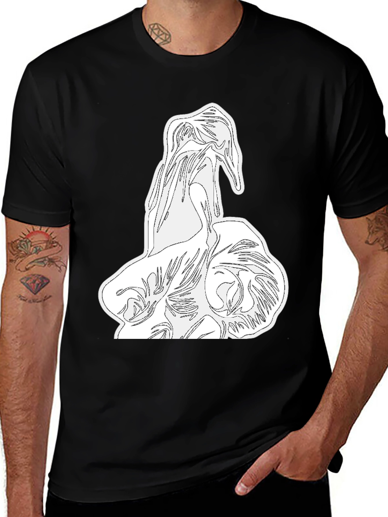 Black Abstract Graphic Print Black T-Shirt main image