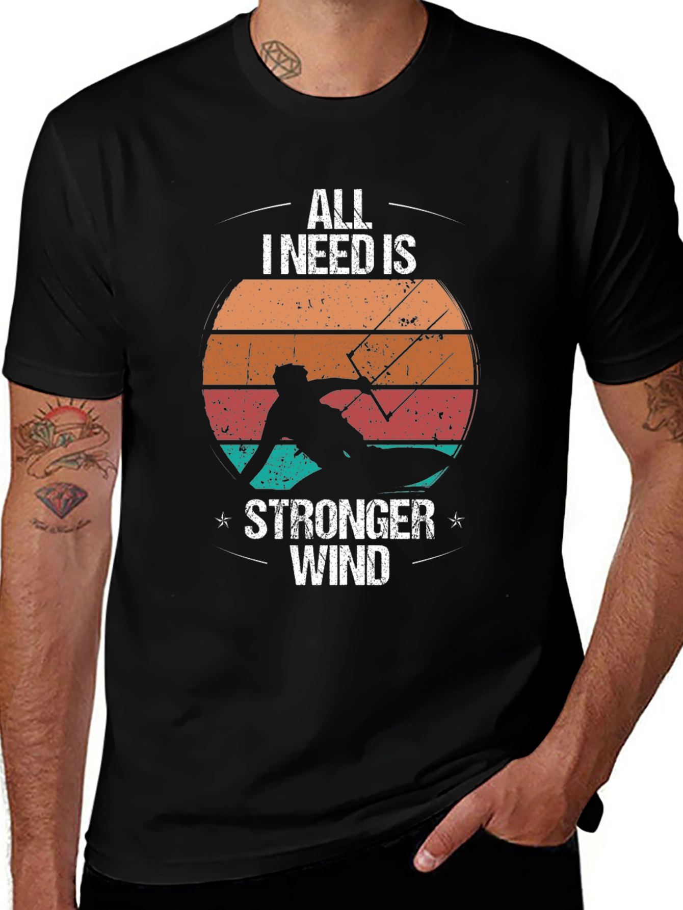 Variant 7 of All I Need Is Stronger Wind Black T-Shirt