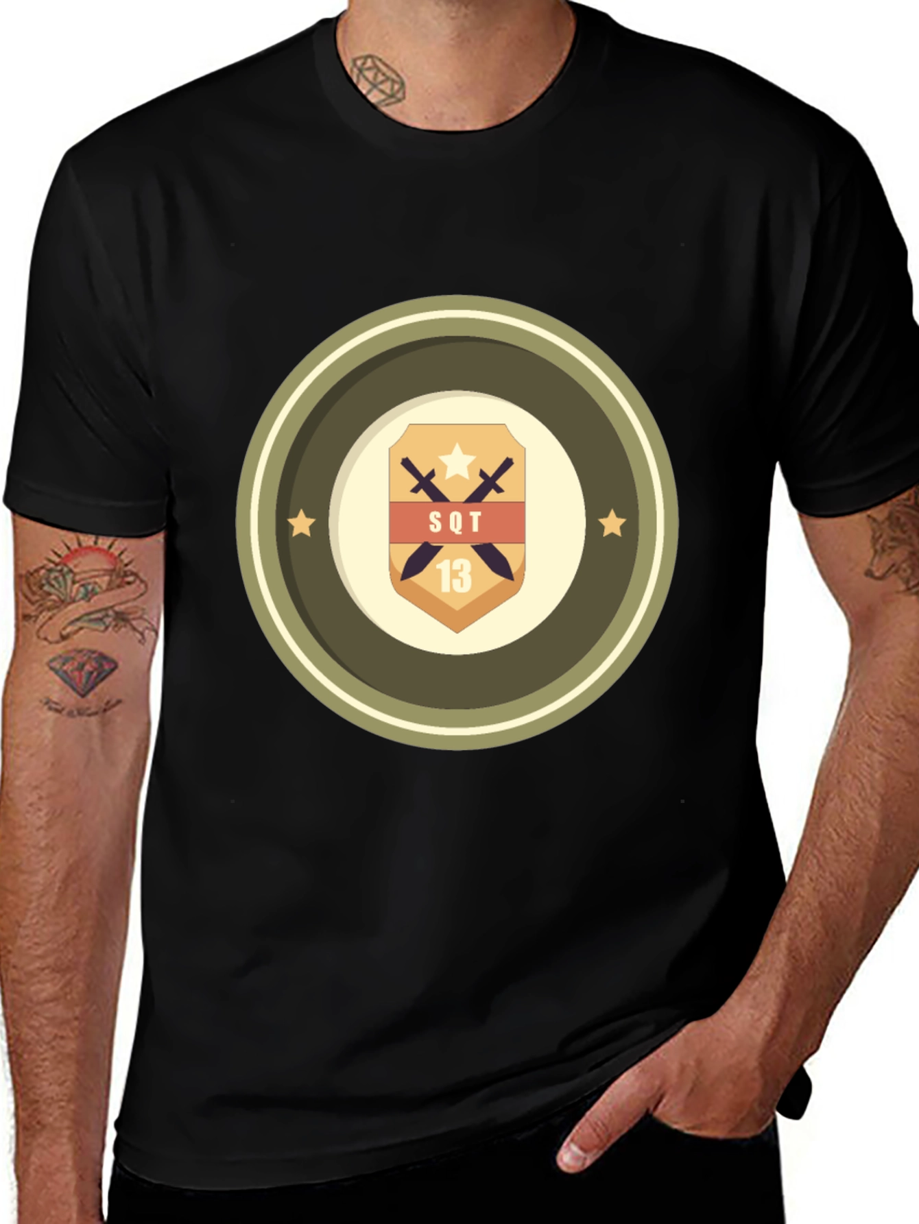 Variant 13 of SQT 13 Graphic Tee - Military Style Emblem