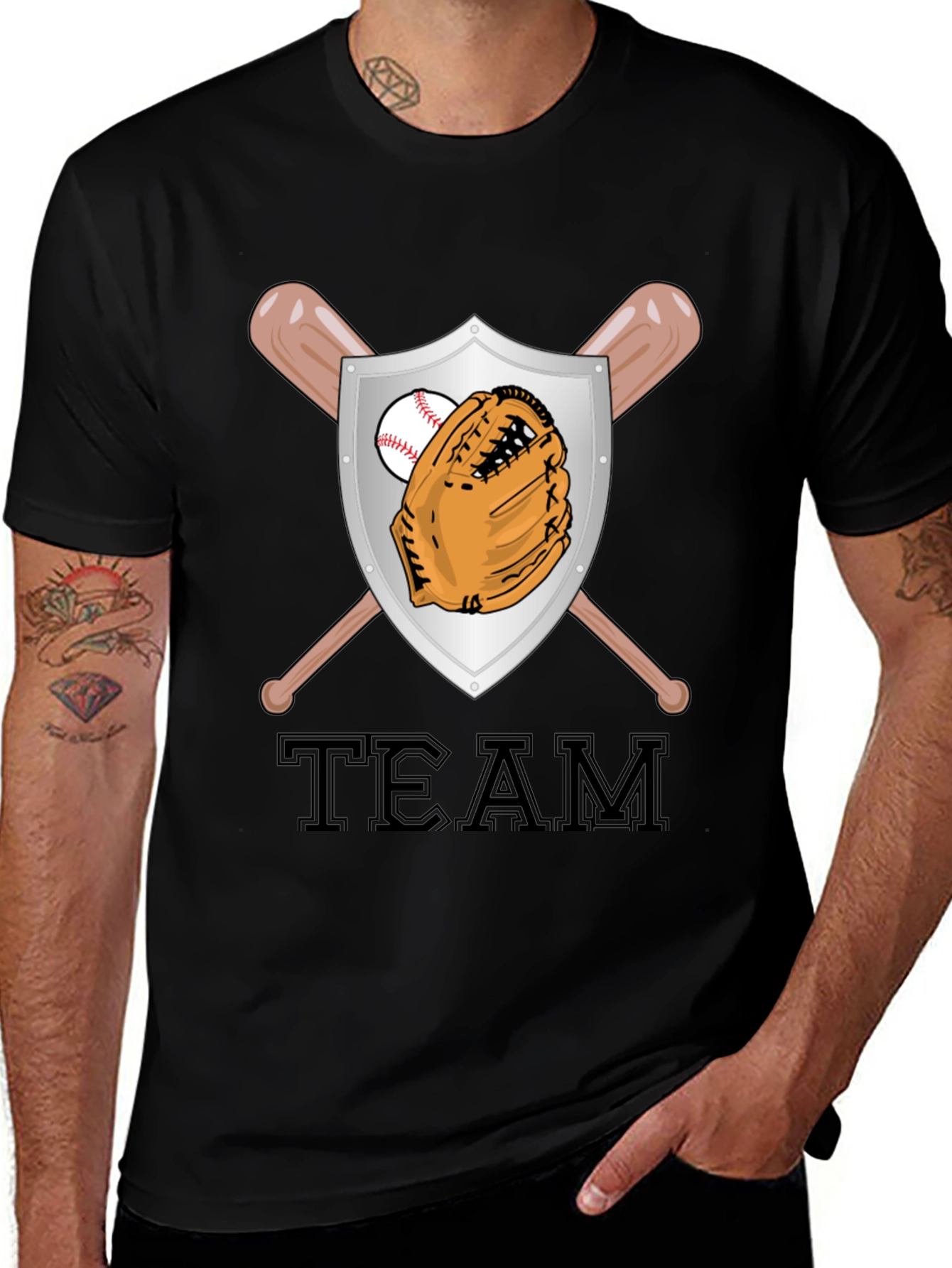 Variant 5 of Baseball Team Shield Graphic Tee
