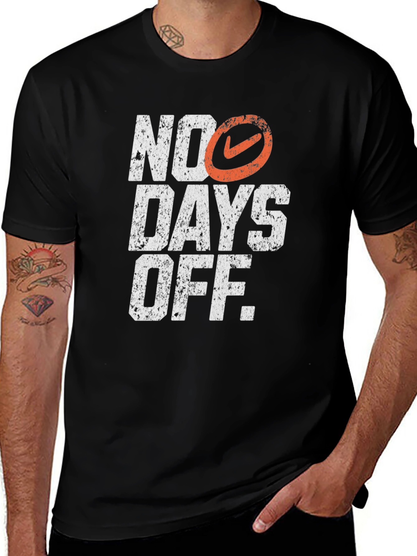 No Days Off Graphic T-Shirt - Black Cotton Tee