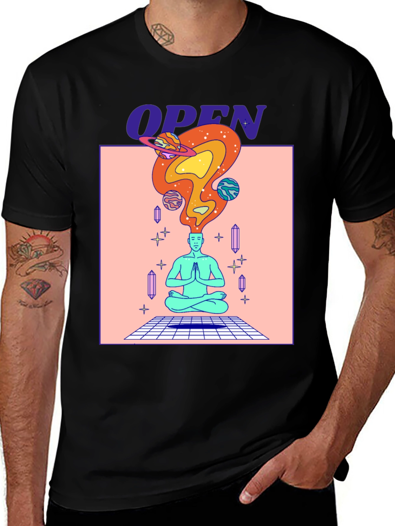 Variant 22 of Open Mind T-Shirt: Meditative Space Design