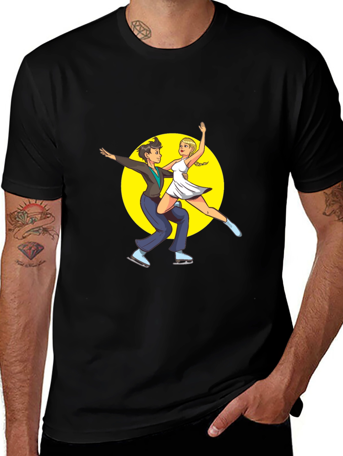 Variant 5 of Figure Skating Couple T-Shirt - Graphic Print Tee
