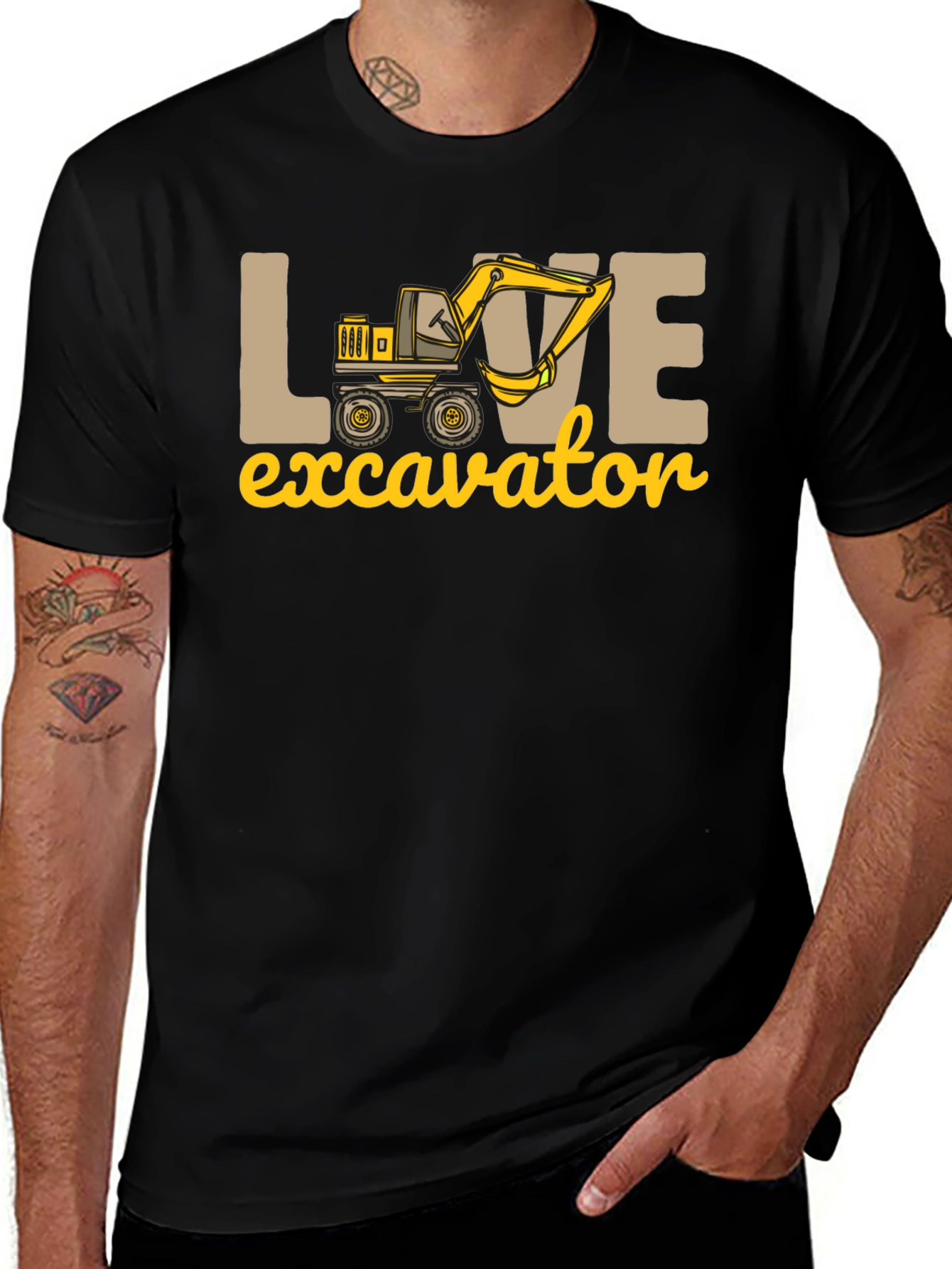 Variant 6 of Love Excavator T-Shirt - Construction Vehicle Tee