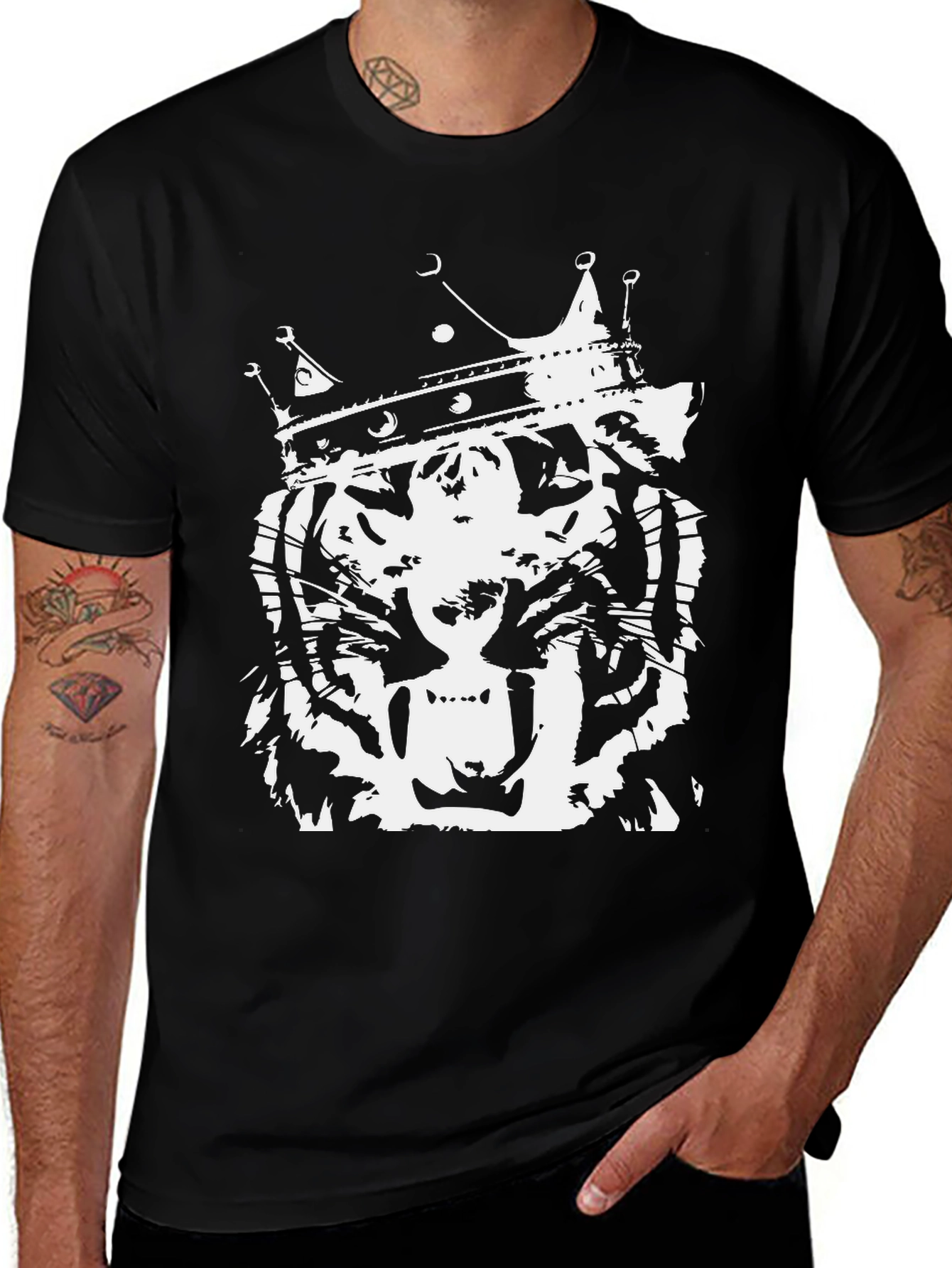 Variant 24 of Tiger King Graphic Tee - Black Cotton T-Shirt