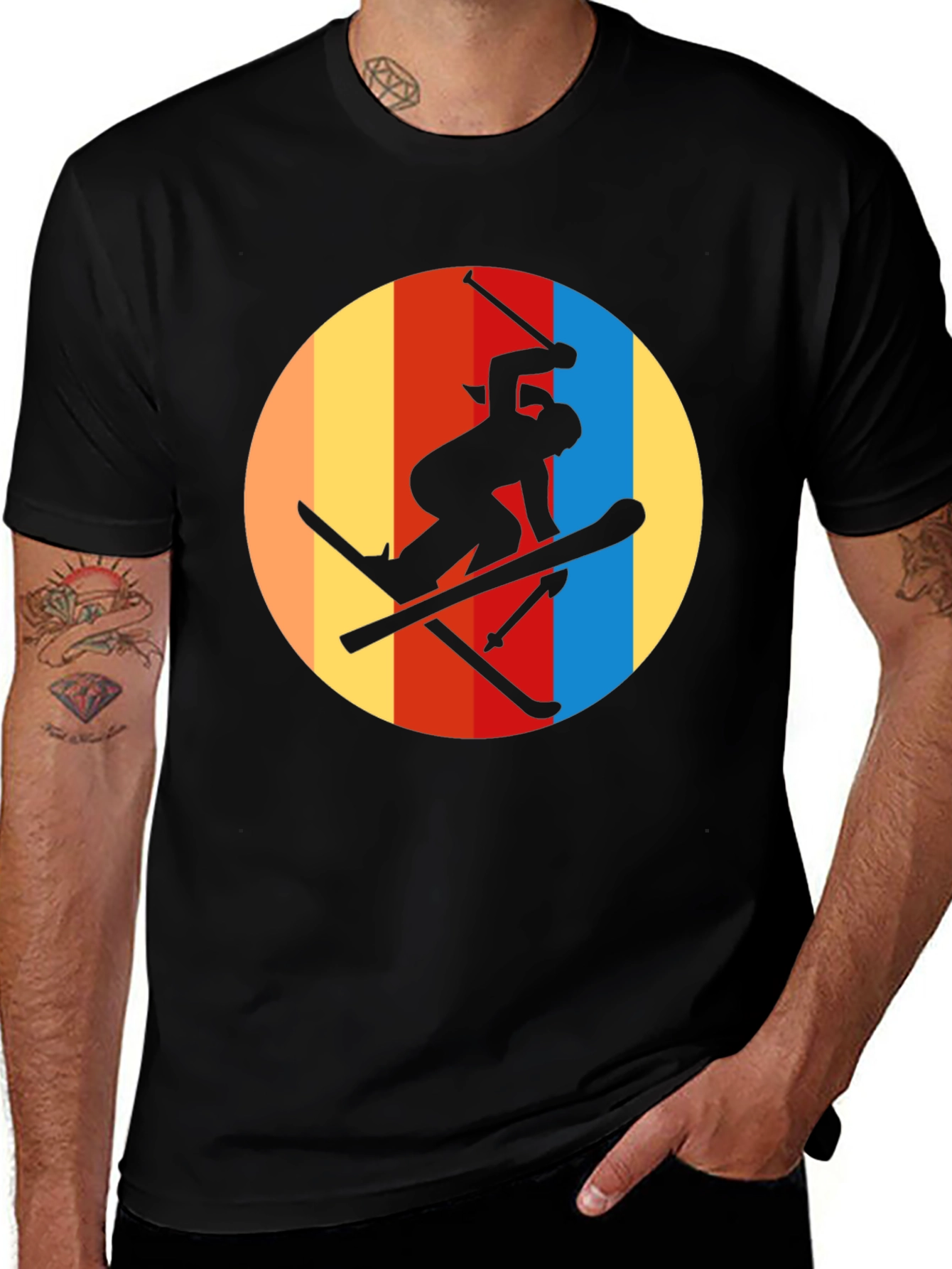 Variant 10 of Retro Ski T-Shirt - Silhouette Graphic Tee
