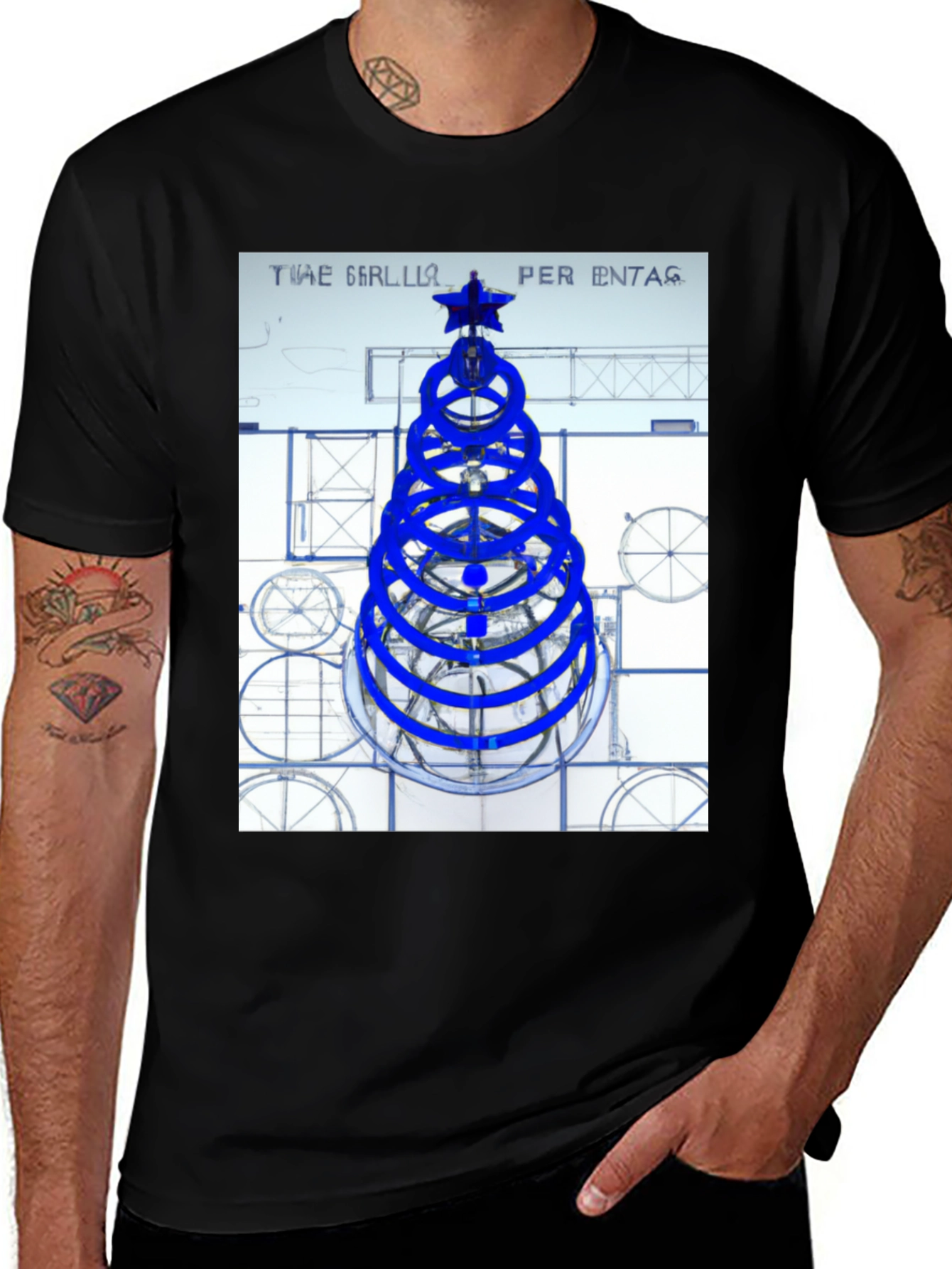 Variant 11 of Geometric Christmas Tree Graphic Tee