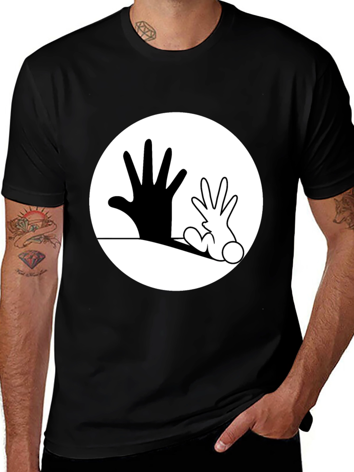 Variant 26 of Hands Graphic Black T-Shirt