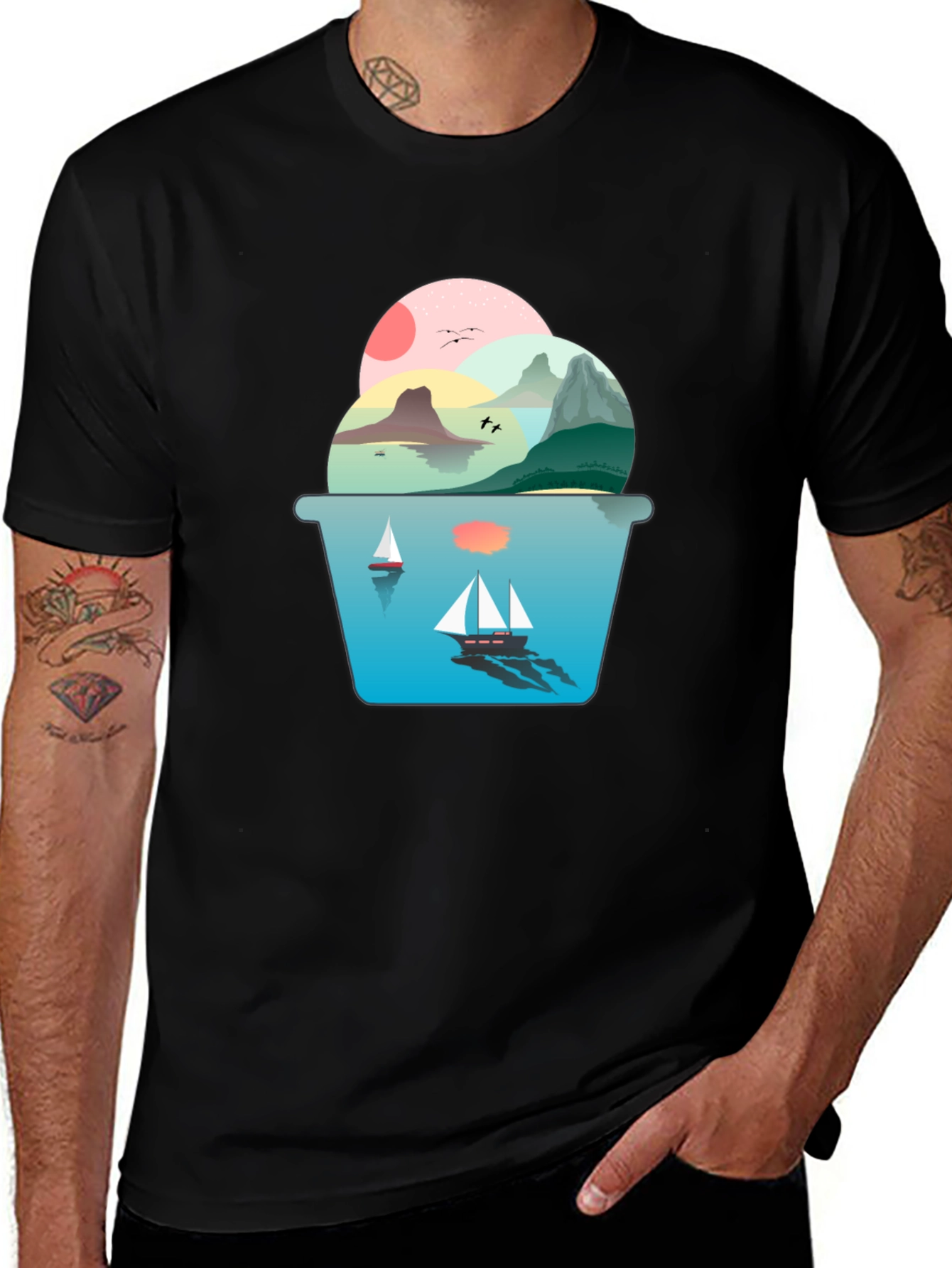 Variant 2 of Scenic Seascape Graphic Tee - Coastal Dream Shirt
