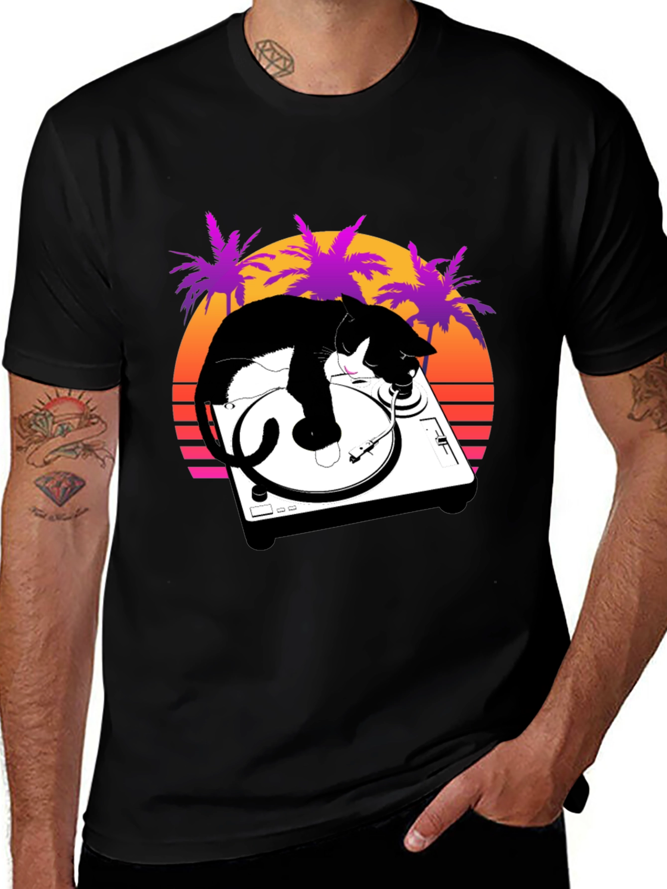 Variant 7 of Cool Cat DJ Graphic T-Shirt