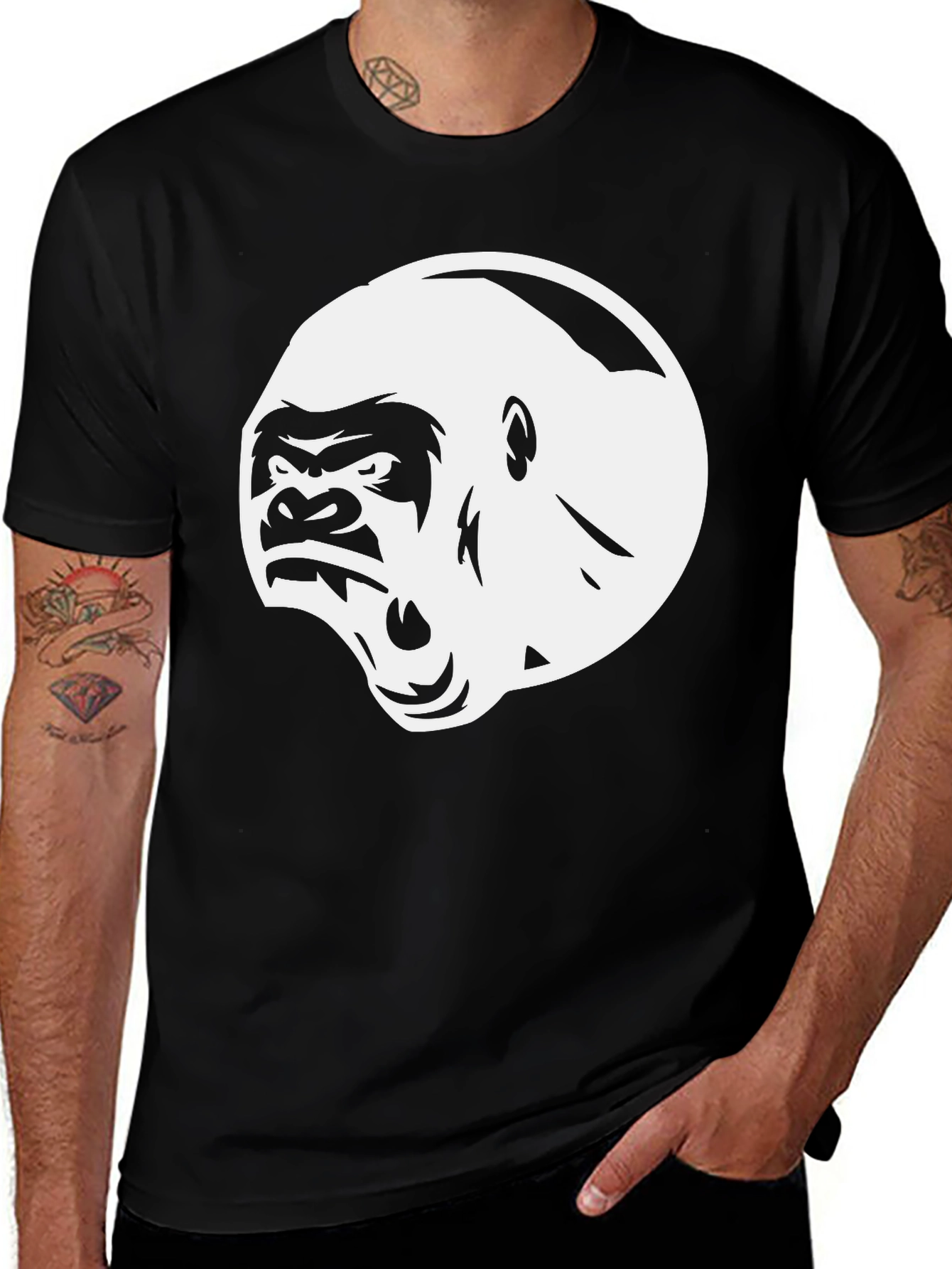 Variant 20 of Gorilla Graphic Tee - Bold Black T-Shirt