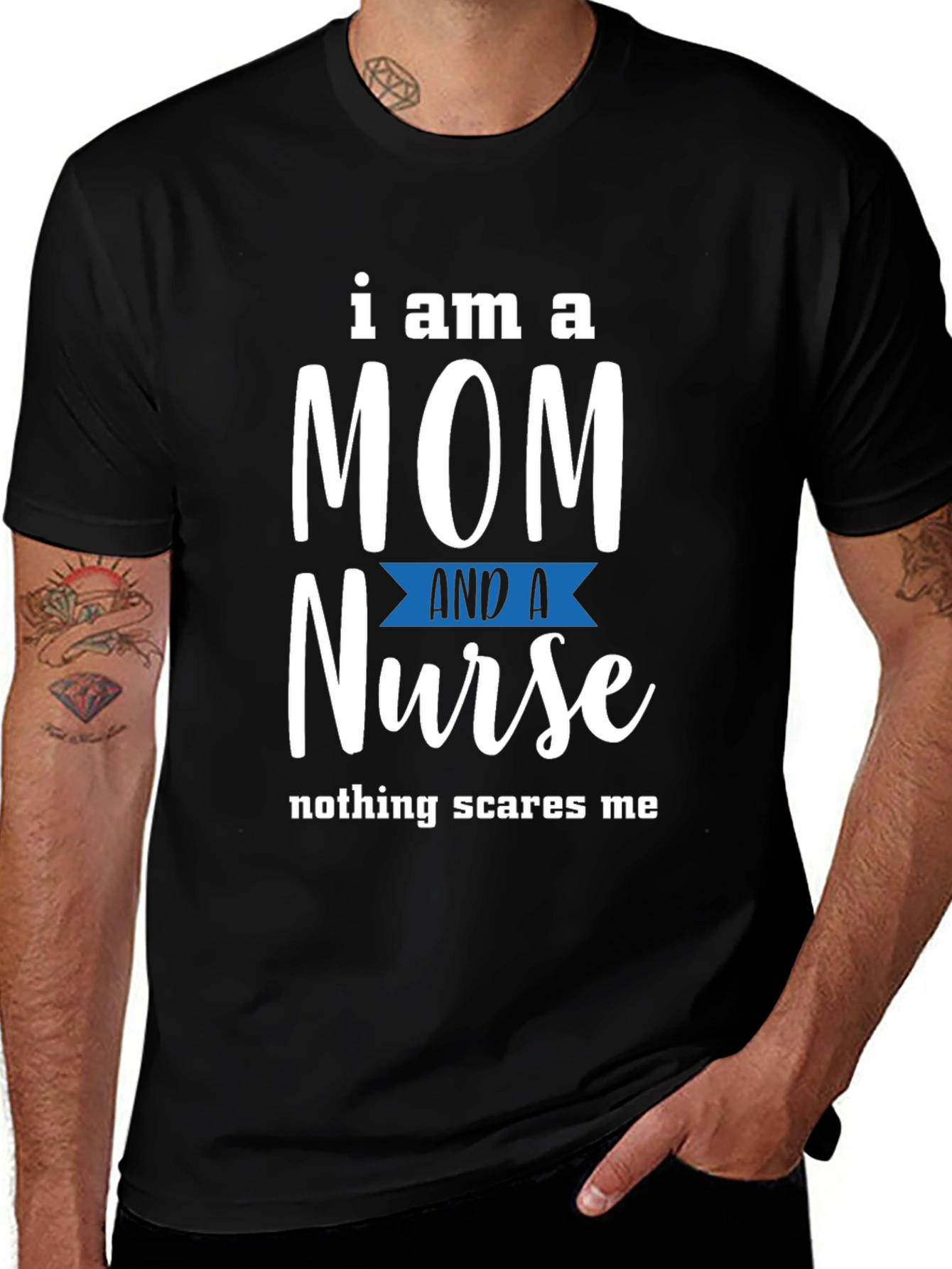 Variant 12 of Mom and Nurse T-Shirt - Nothing Scares Me