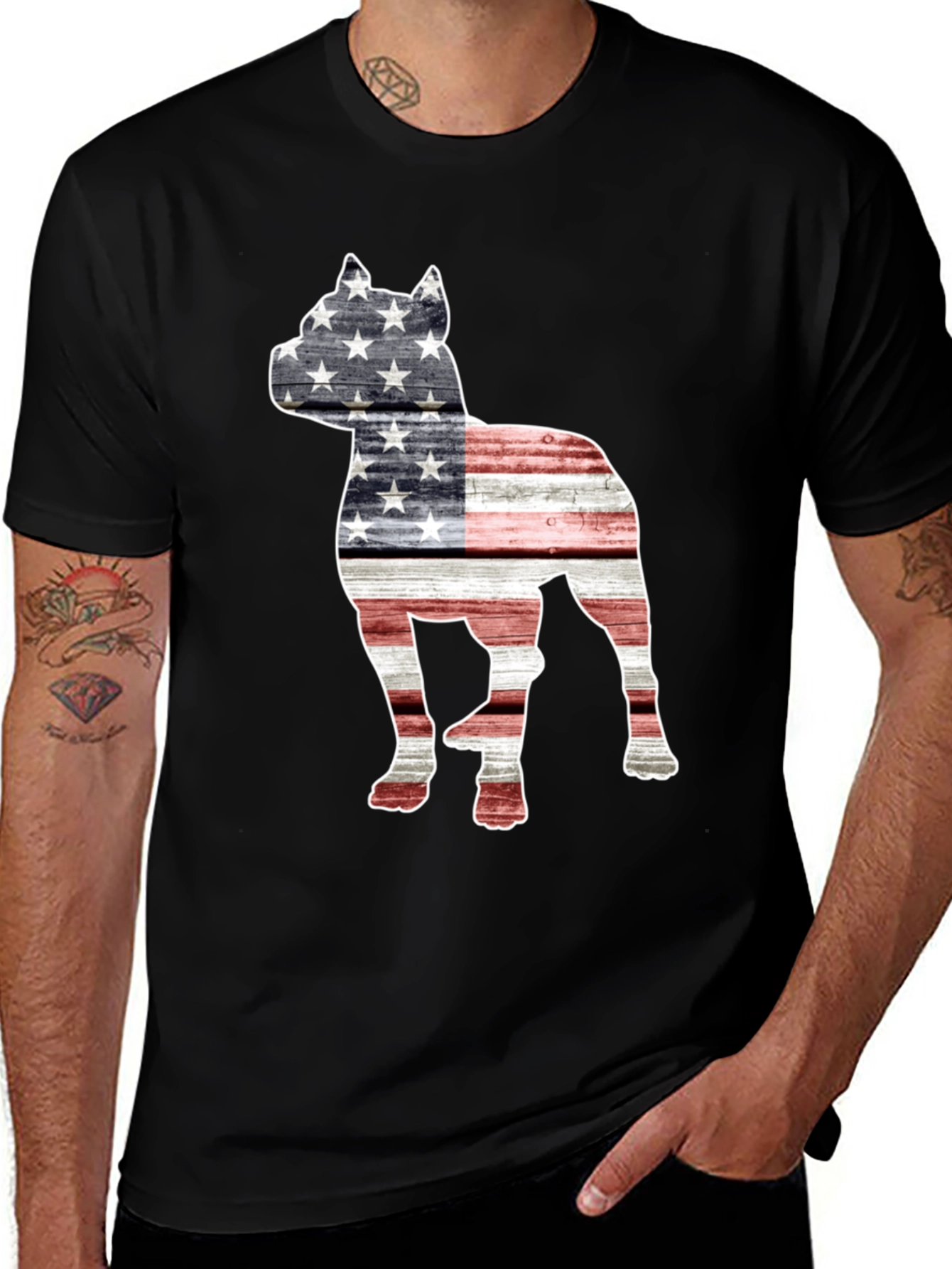 Variant 11 of American Pitbull T-Shirt - Patriotic Dog Lover Tee
