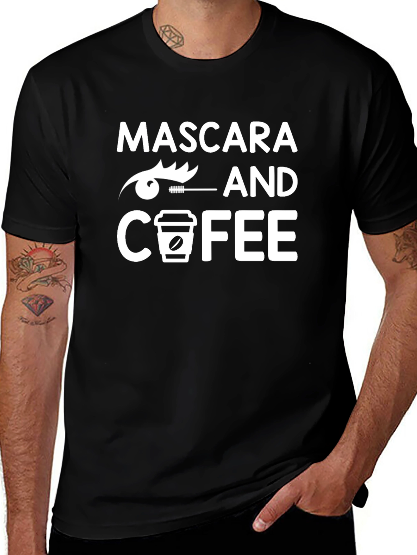 Variant 23 of Mascara & Coffee Graphic T-Shirt - Black