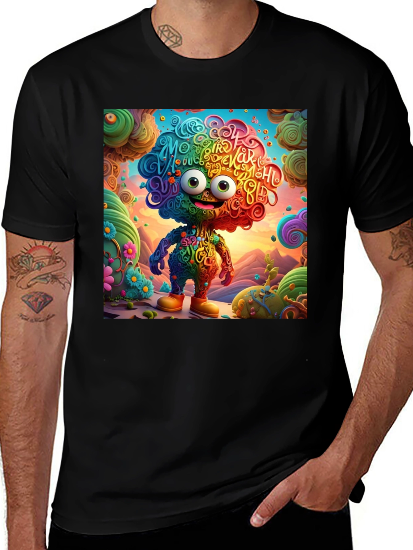 Variant 27 of Vibrant Cartoon Character Graphic Tee