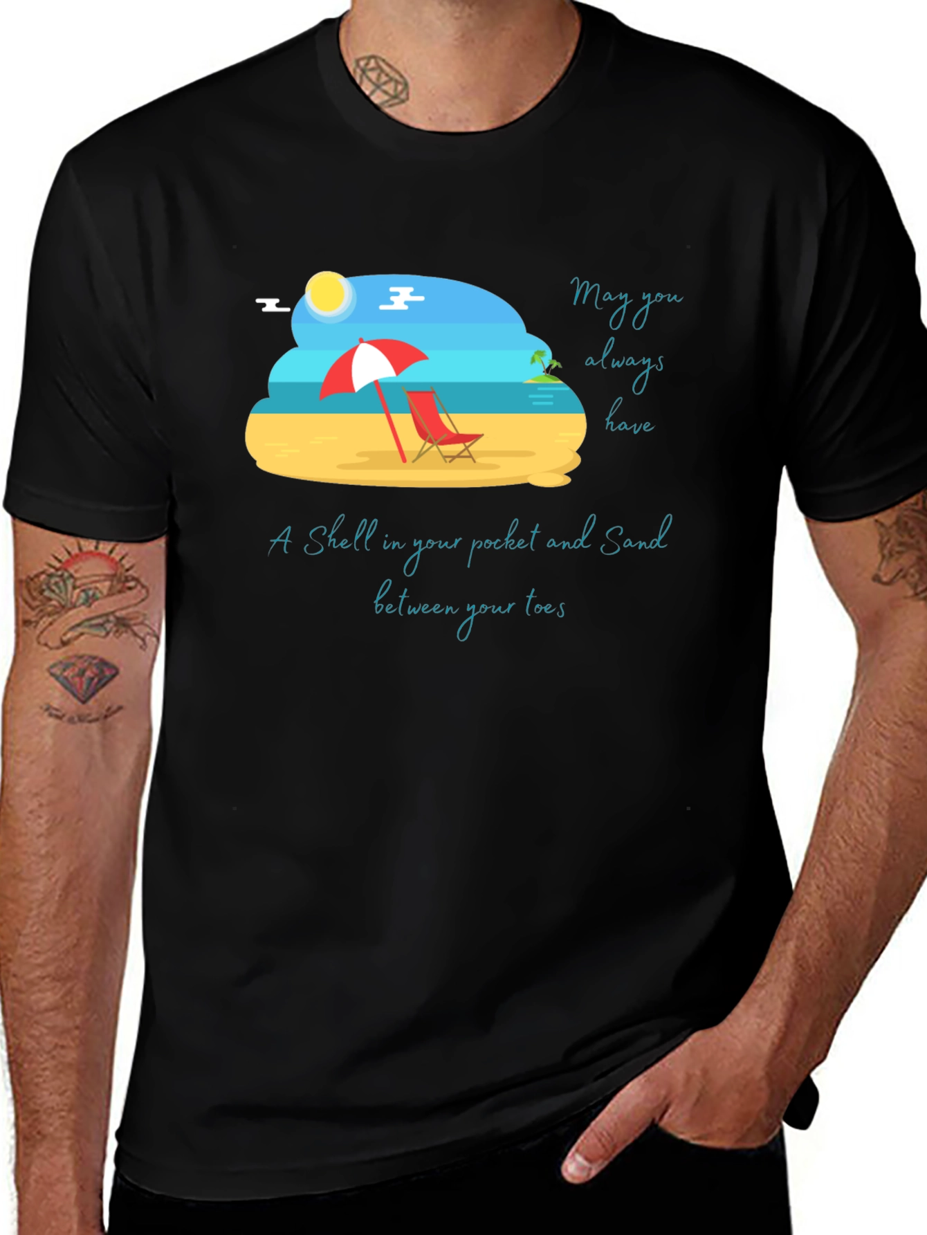 Beach Vibes Graphic Tee - Sand & Shells