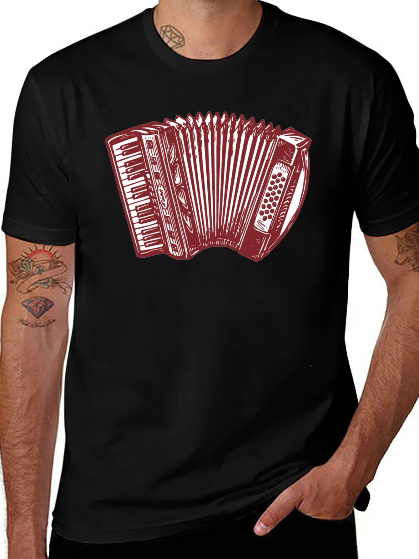 Variant 27 of Accordion Graphic T-Shirt - Musical Instrument Tee