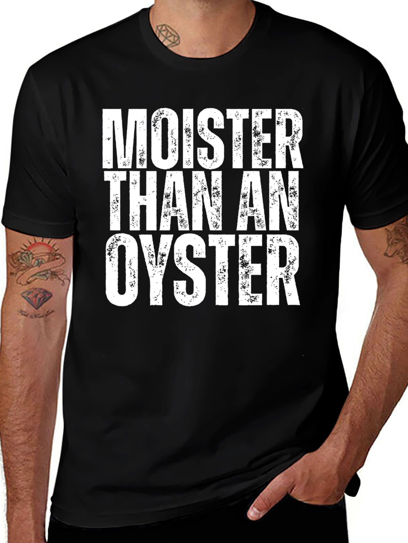 Variant 30 of Moister Than An Oyster Graphic Tee - Black