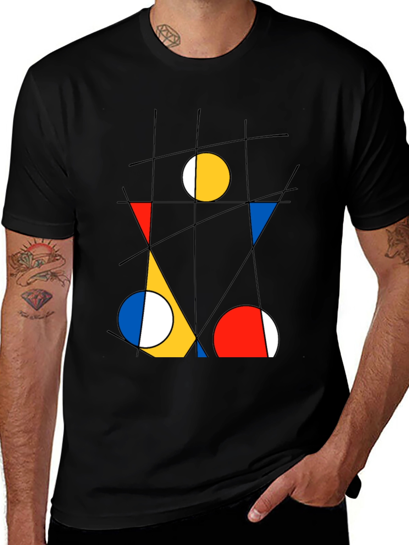Variant 24 of Abstract Geometric Mondrian Style Graphic Tee