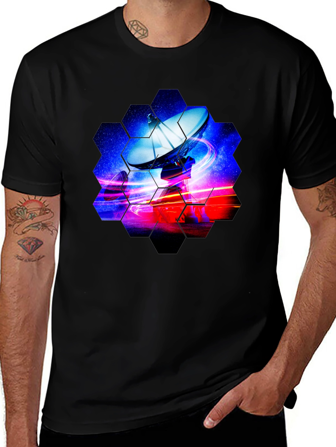 Variant 19 of Cosmic Satellite Black T-Shirt