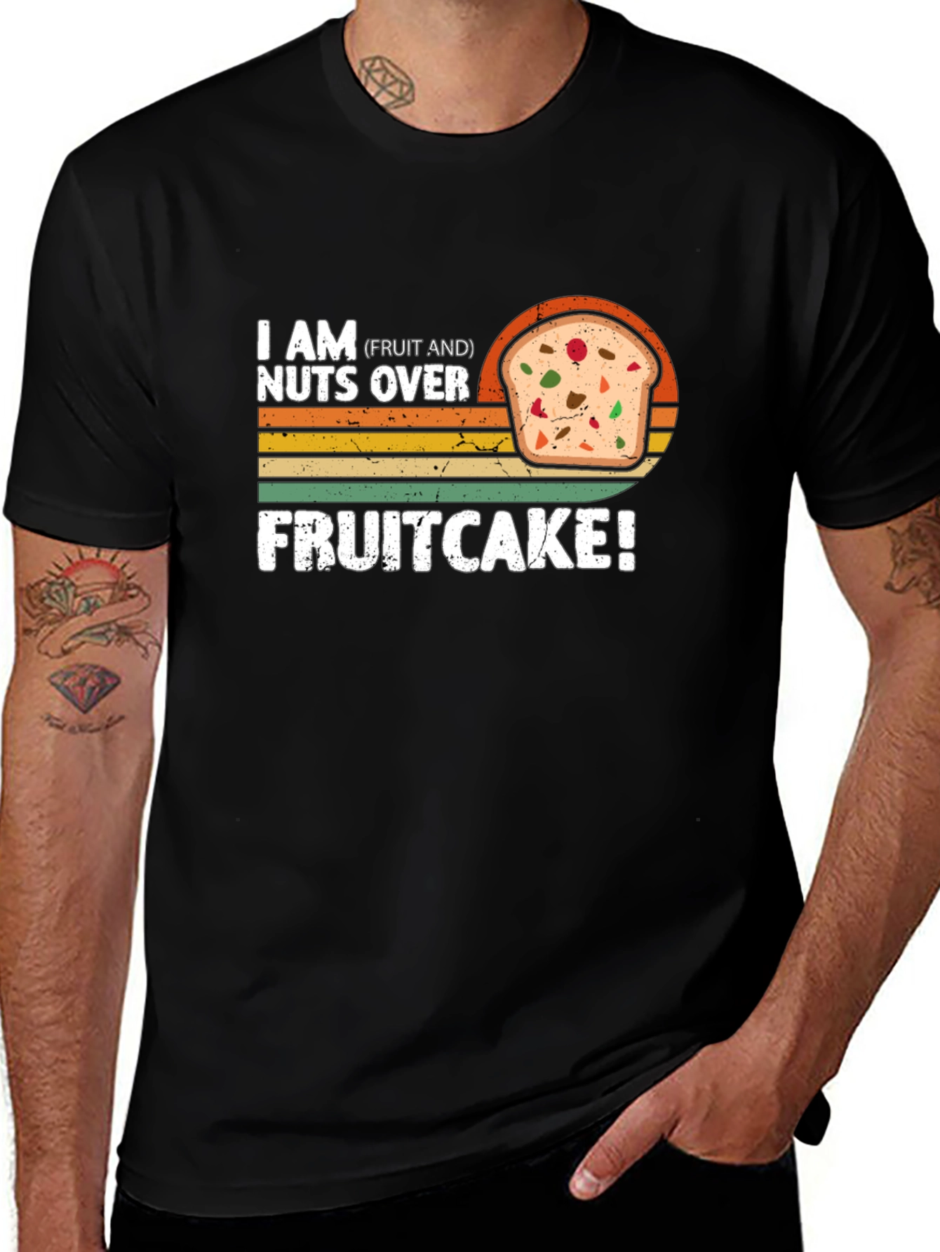 Variant 4 of Fruitcake Lover Graphic T-Shirt - Unisex Black Tee