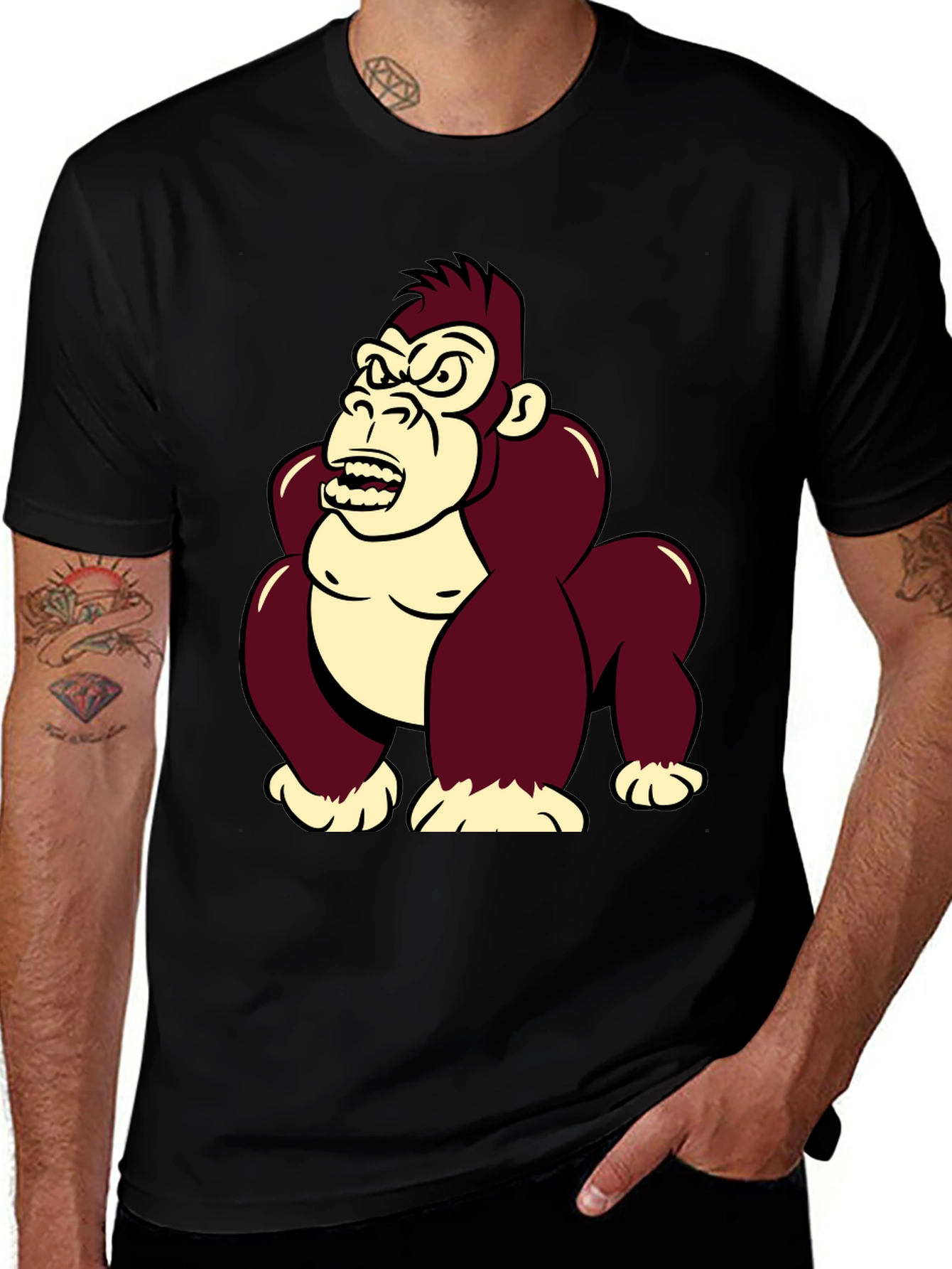 Variant 22 of Angry Gorilla Graphic T-Shirt - Cool Cartoon Design