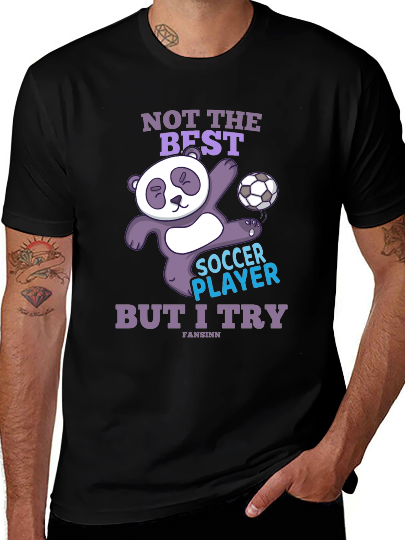 Variant 6 of Funny Panda Soccer Player T-Shirt