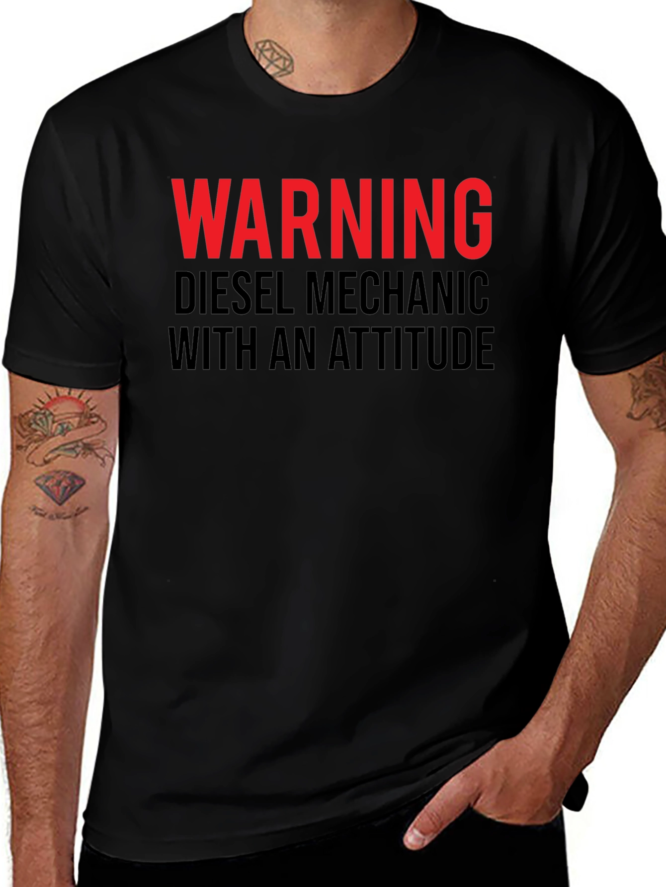 Warning Diesel Mechanic Tee