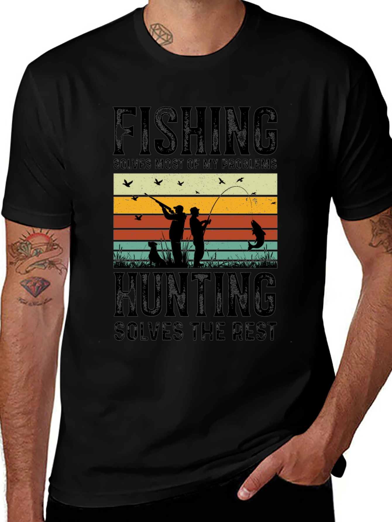 Variant 25 of Fishing & Hunting Solve My Problems T-Shirt